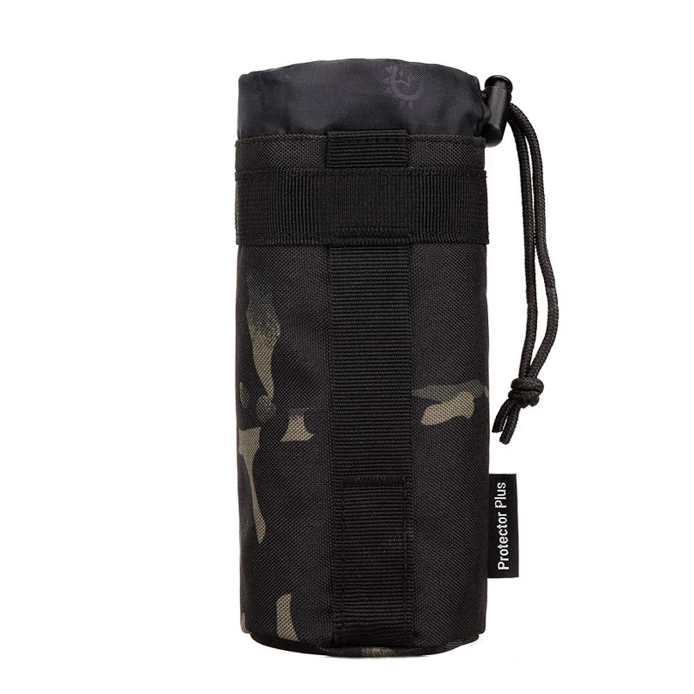 CREATOR Adjustable Tactical Water Bottle Pouch - Foldable MOLLE Water Bottle Holder for Backpack, Waist Bag & Belt - Outdoor Hiking, Camping & Military Use Accessory