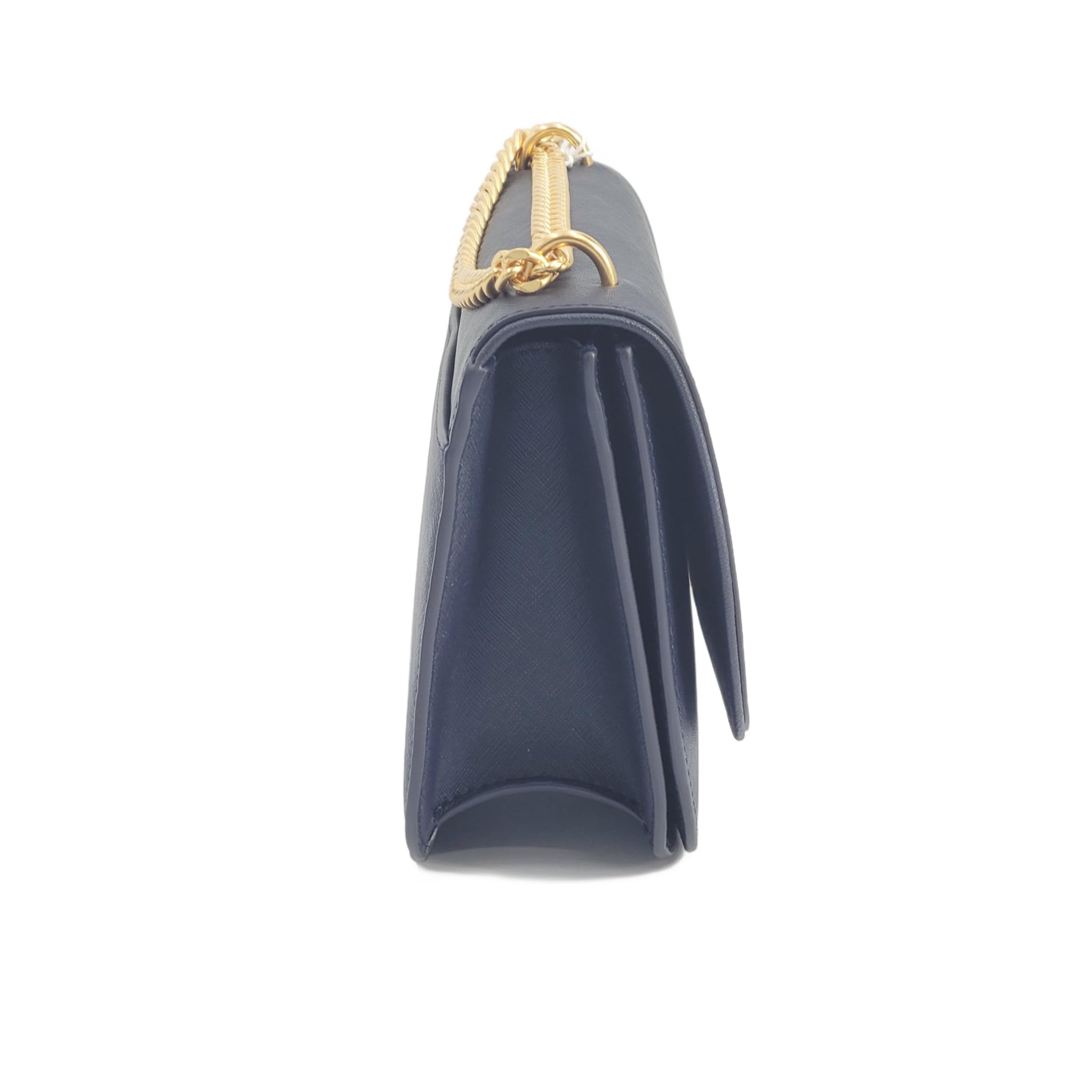 Tory Burch Emerson Saffiano Leather Adjustable Shoulder Bag for Women - Navy Blue with Gold Hardware | Perfect for Work, Travel & Everyday Use