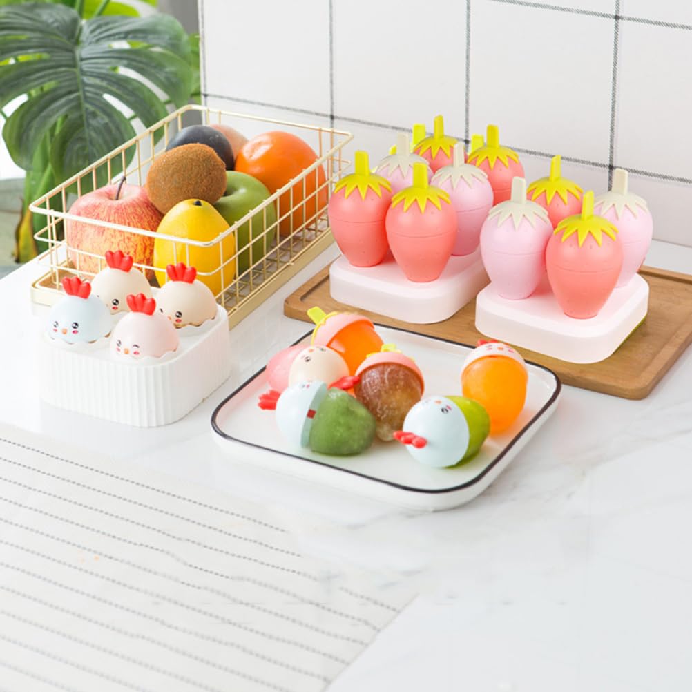 6-Piece Reusable Silicone Popsicle Molds for Kids - DIY Ice Cream, Strawberry & Fudge Treats | BPA-Free, Easy Clean | Perfect for Summer Snacks, Birthday Parties & Family Fun