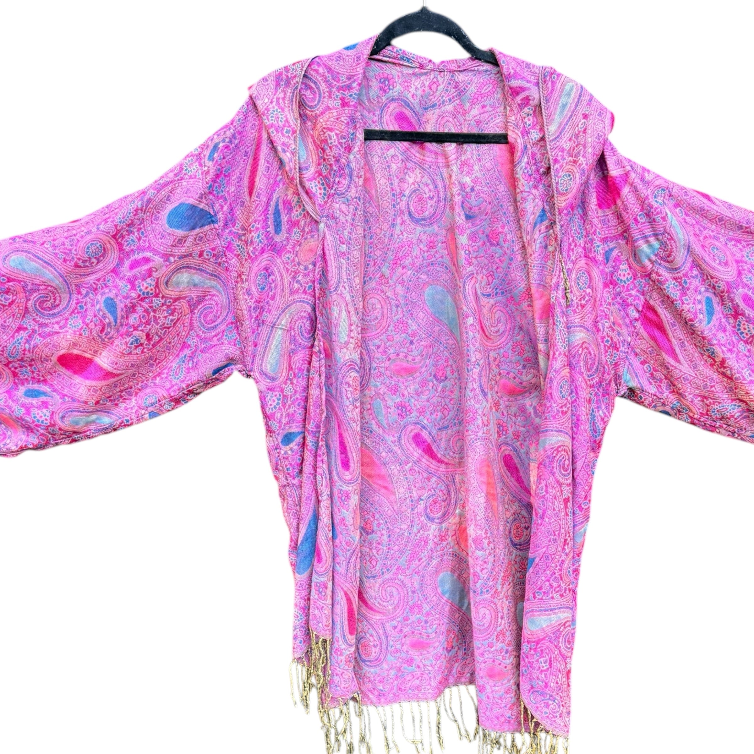 PASH ROBE - Pink Paisley Queen Kimono Robe for Women | Soft Lightweight Bathrobe | Spa, Lounge, Beach Cover Up | Gift for Her