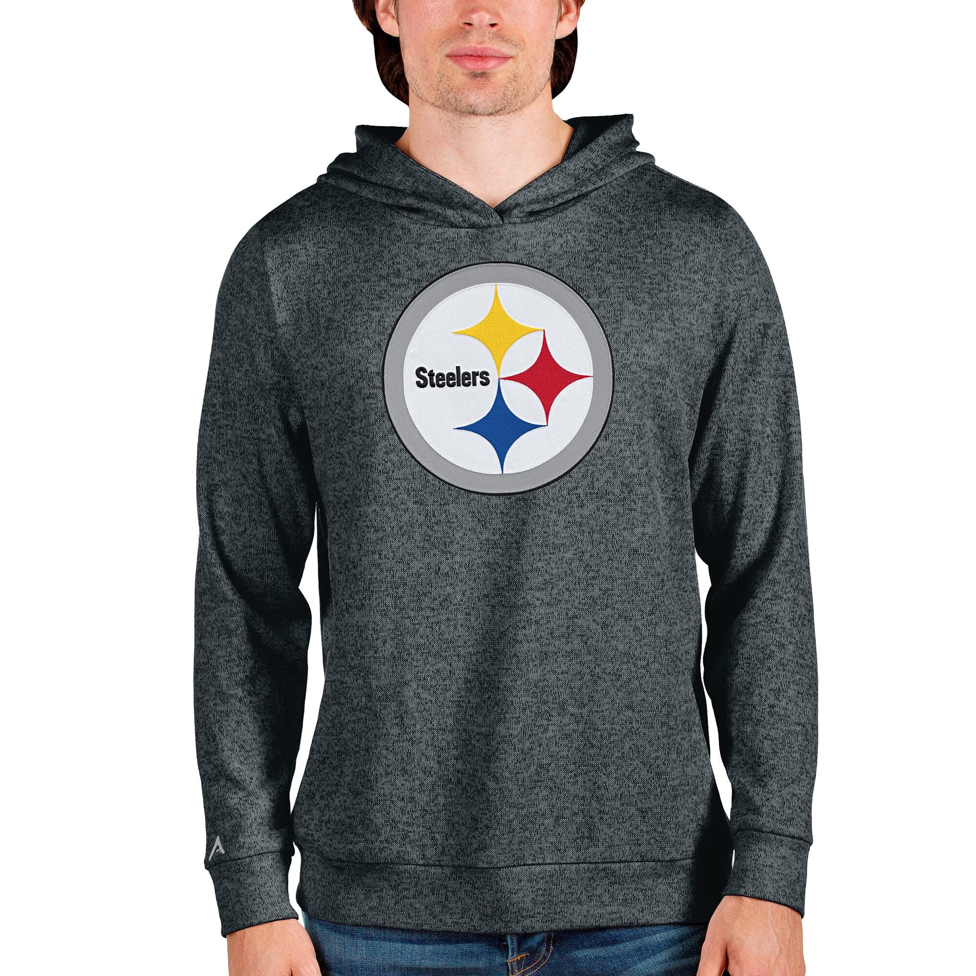 Antigua Men's Heathered Absolute Pullover Hoodie - Soft Fleece Sweatshirt for Casual Wear, Gym & Outdoor Activities