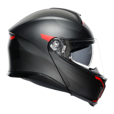 AGV Tourmodular Frequency Matte Gun Red Motorcycle Helmet - Lightweight & Comfortable for Long Rides, Commuting & Racing