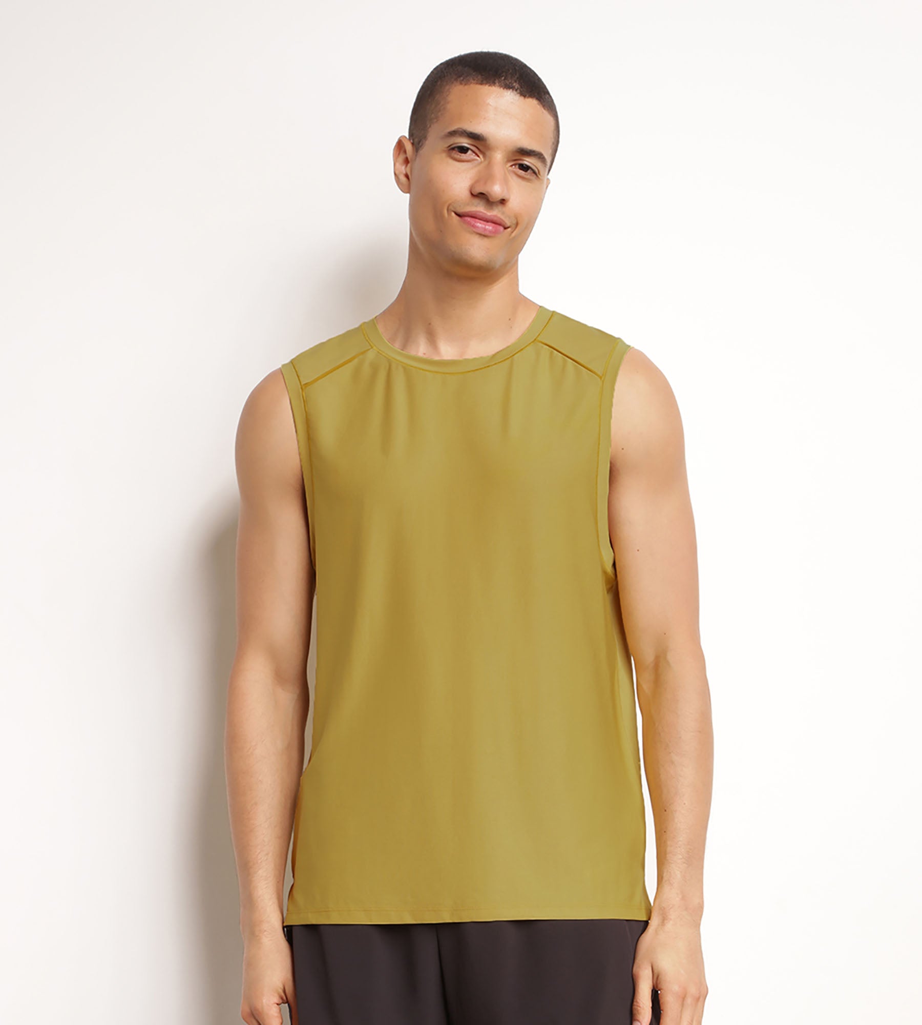 Men's Breathable Olive Green Workout Tank Top - Gym, Running & Athletic Performance Wear