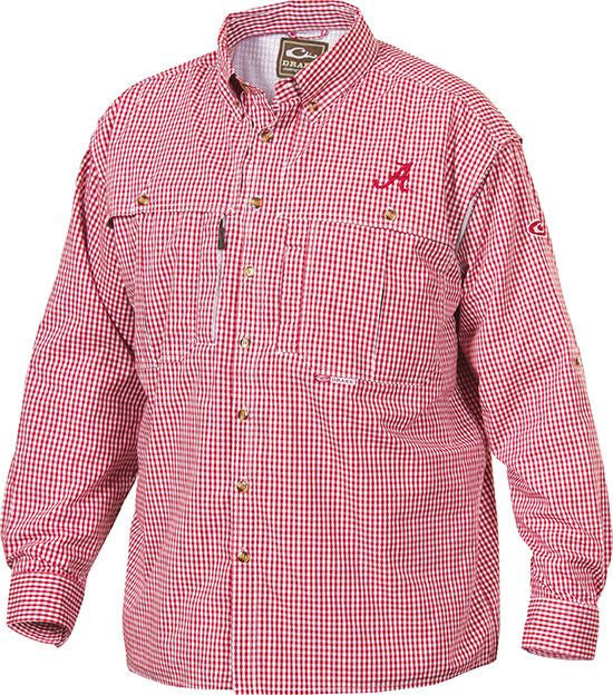 Alabama Plaid Wingshooter's Shirt - Long Sleeve Hunting Shirt for Men - Durable & Comfortable Camo Shirt for Outdoor Shooting & Bird Hunting