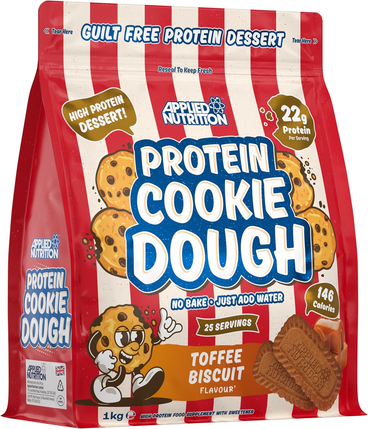 Applied Nutrition Protein Cookie Dough 1kg - High Protein Snack for Fitness & Weight Loss | Perfect for Post-Workout Recovery & Healthy Dessert