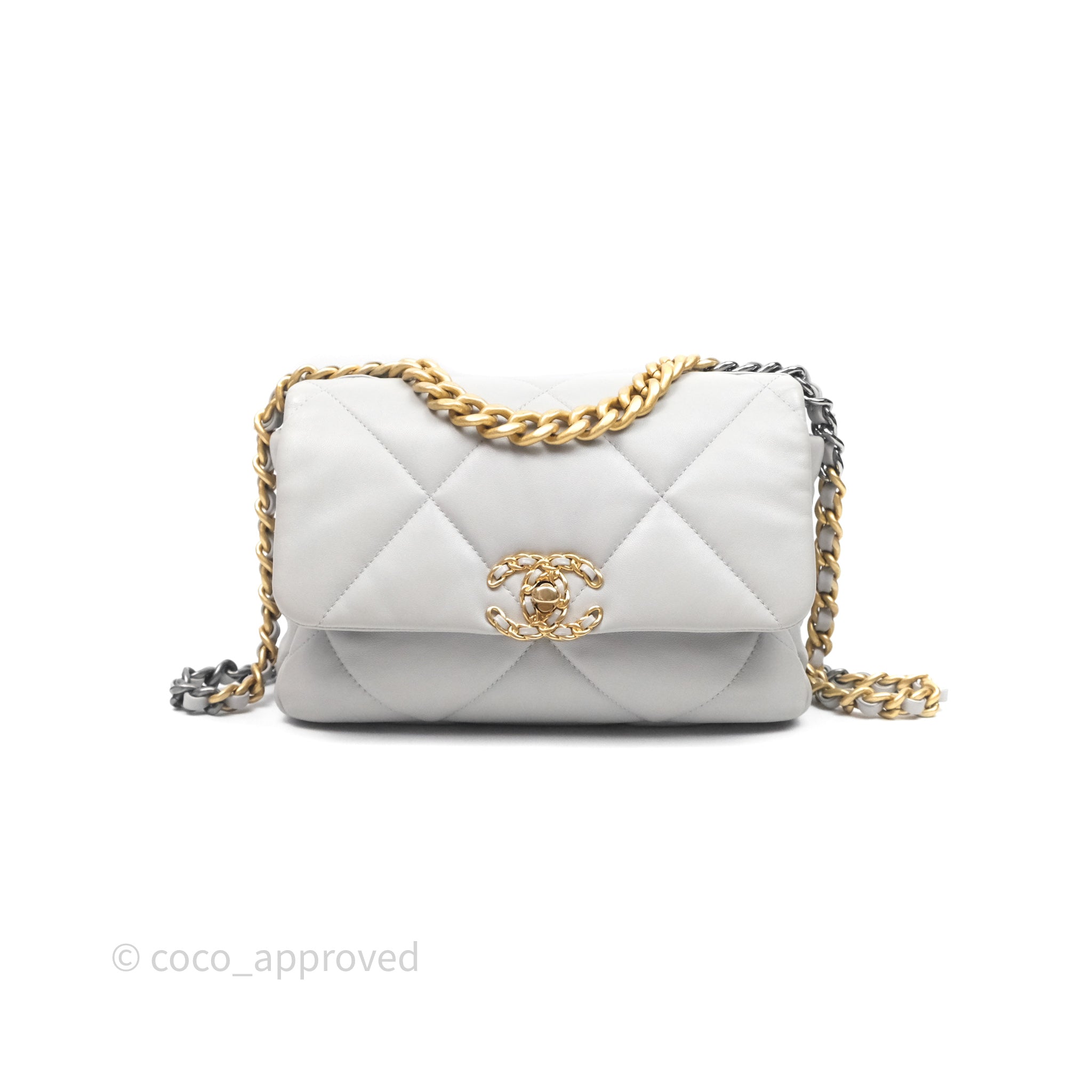 Chanel 19 Small Handbag in Light Grey with Mixed Hardware - Luxury Crossbody Bag for Women, Perfect for Everyday Use & Special Occasions