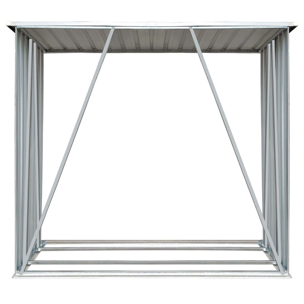 Festnight Galvanized Steel Firewood Storage Shed - 64.2