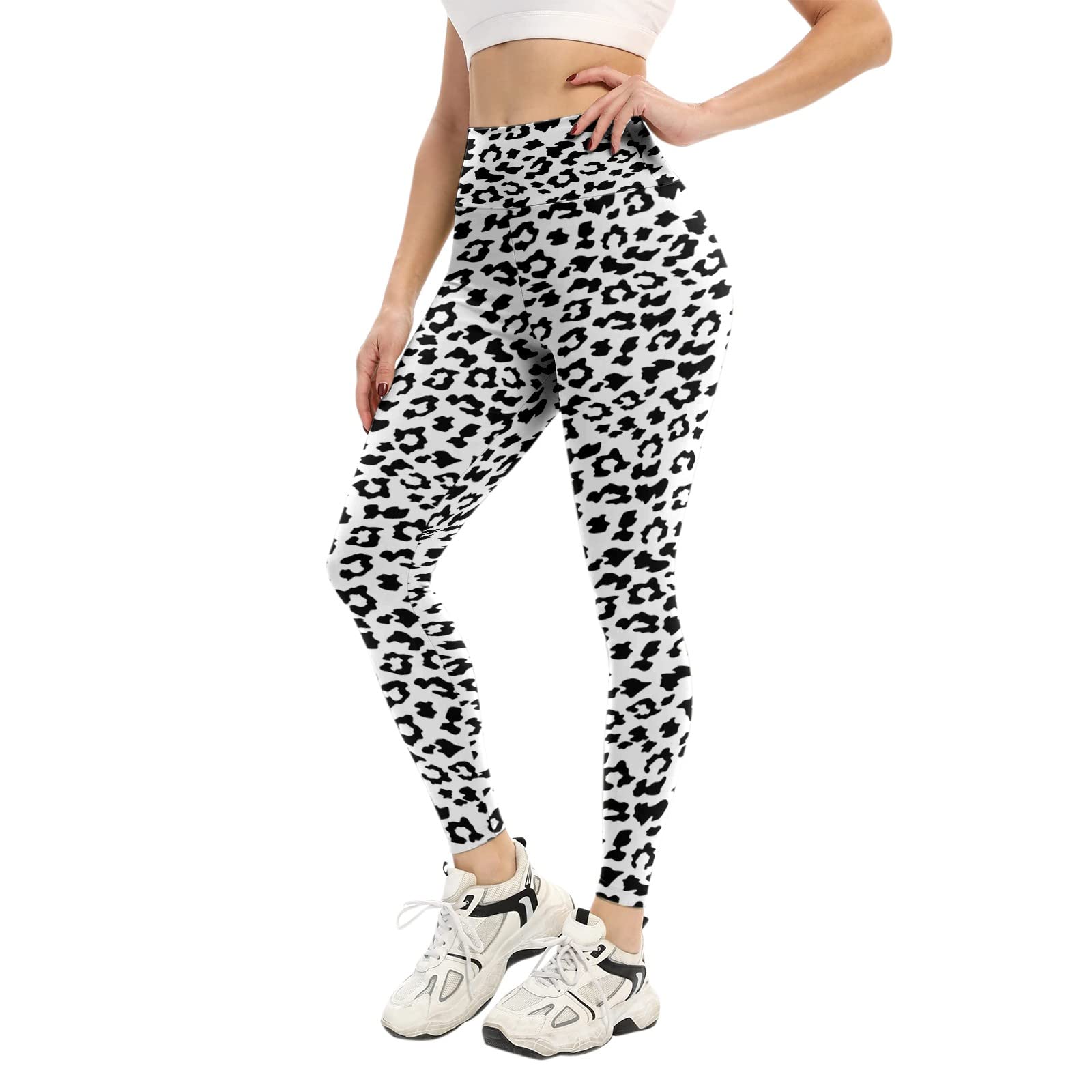 FAMOORE Women's High Waist Yoga Leggings - Digital Print Skinny Gym Pants with Elastic Waistband for Workout, Running & Lounge Wear