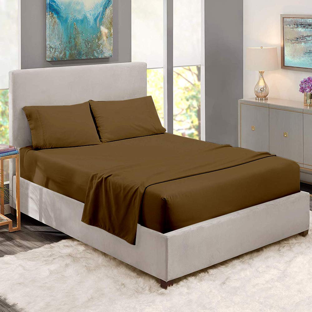Split King Sheets for Adjustable Beds - 100% Cotton 5-Piece Bed Sheet Set with Deep Pockets (Taupe) - Soft & Breathable Split King Size Fitted Sheet, Flat Sheet & Pillowcases - Perfect for Adjustable Mattresses, Sleep Comfort & Guest Bedrooms