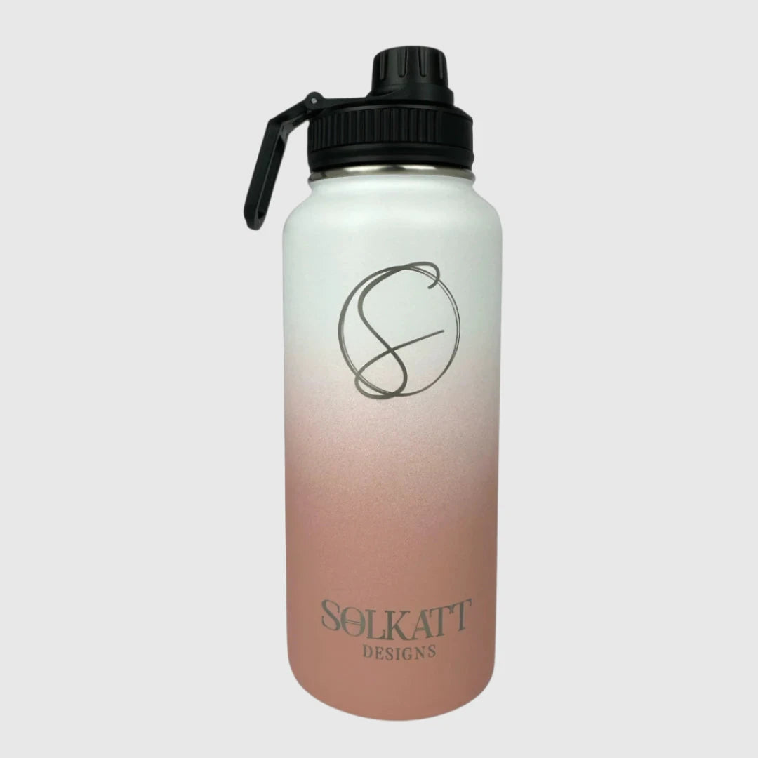 Premium Coral Pink Insulated Stainless Steel Water Bottle - 32oz (950ml) Leakproof & BPA-Free - Keep Drinks Hot/Cold for 24 Hours - Perfect for Gym, Hiking, Office & Outdoor Activities