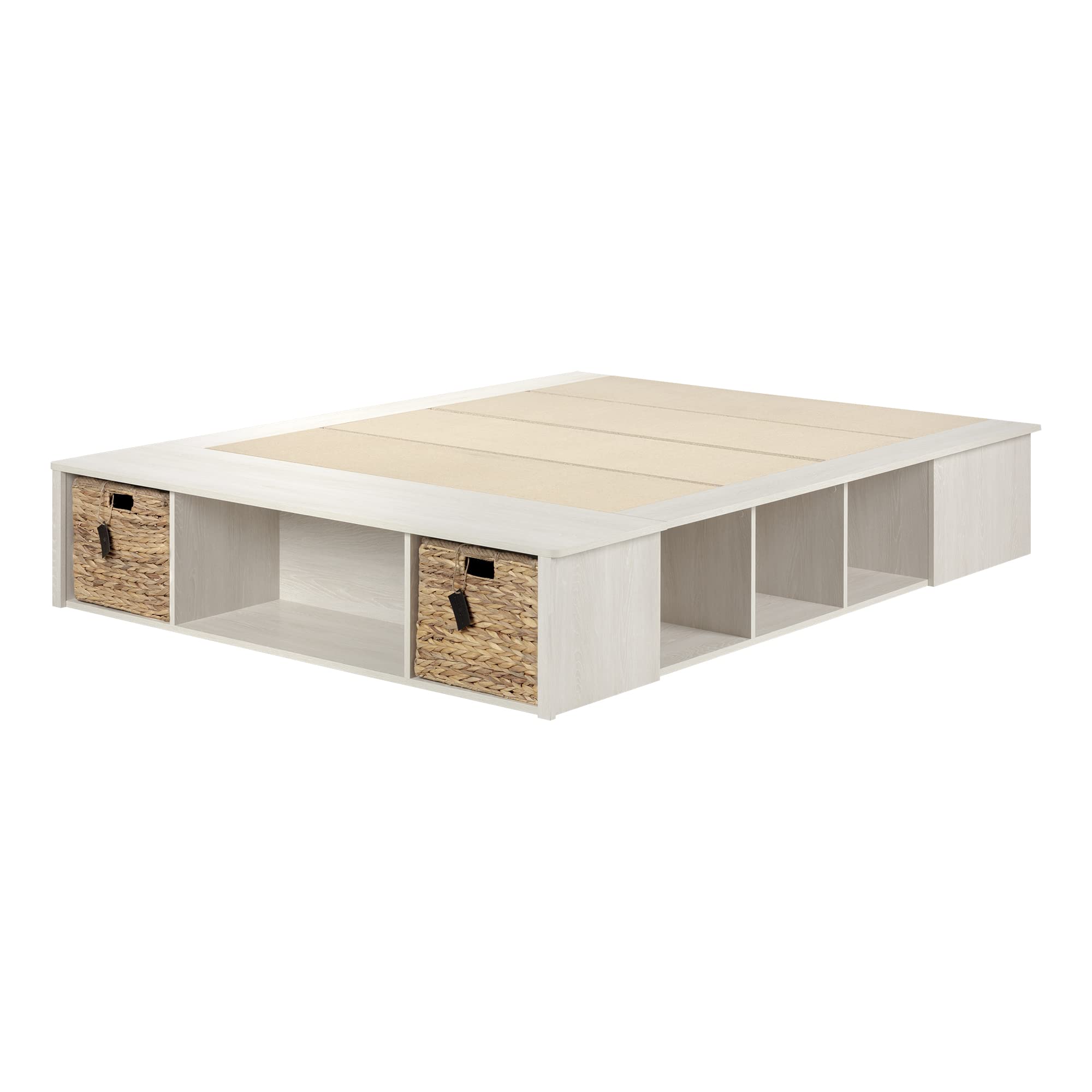 South Shore Prairie Storage Bed with Baskets - Farmhouse Style for Cozy Bedrooms