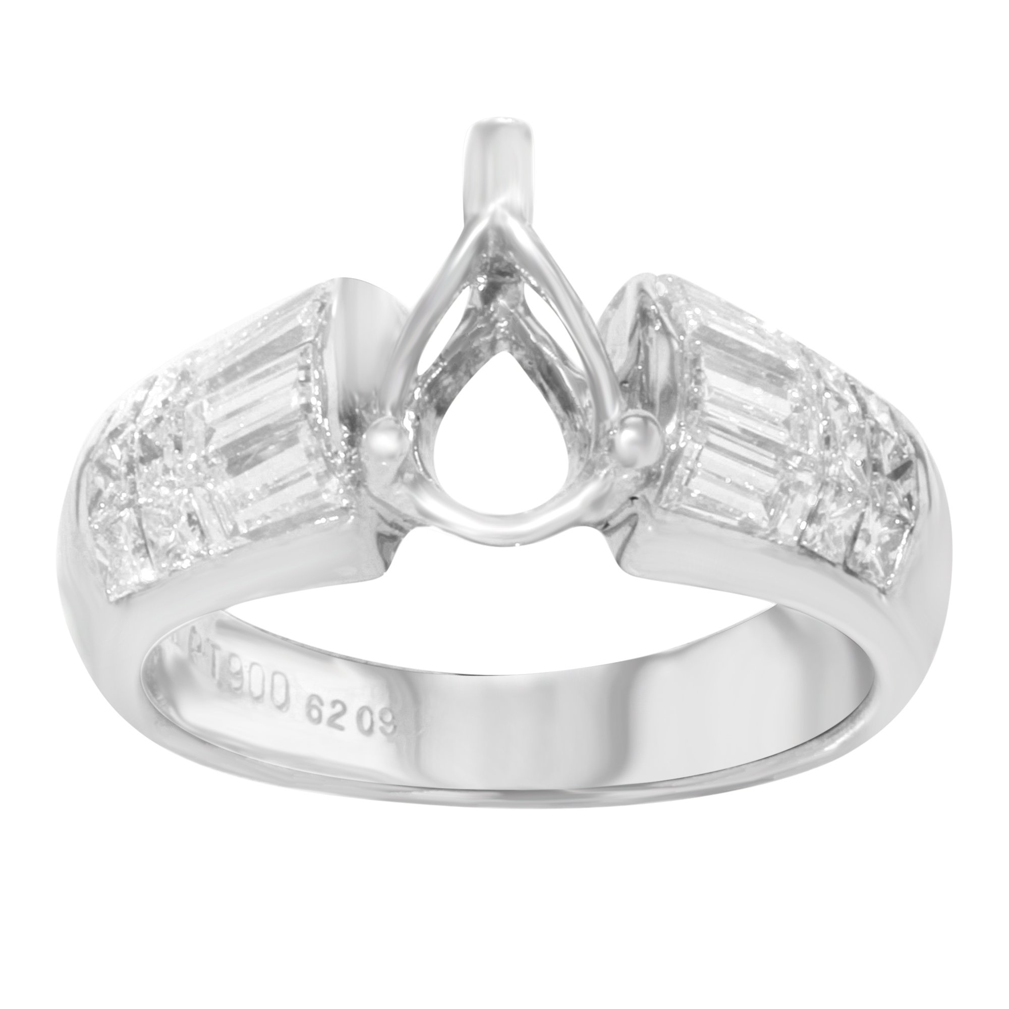 Rachel Koen Platinum 1.25 Carat Total Weight Diamond Engagement Ring with Accent Stones - Perfect for Proposals, Weddings & Anniversary Gifts