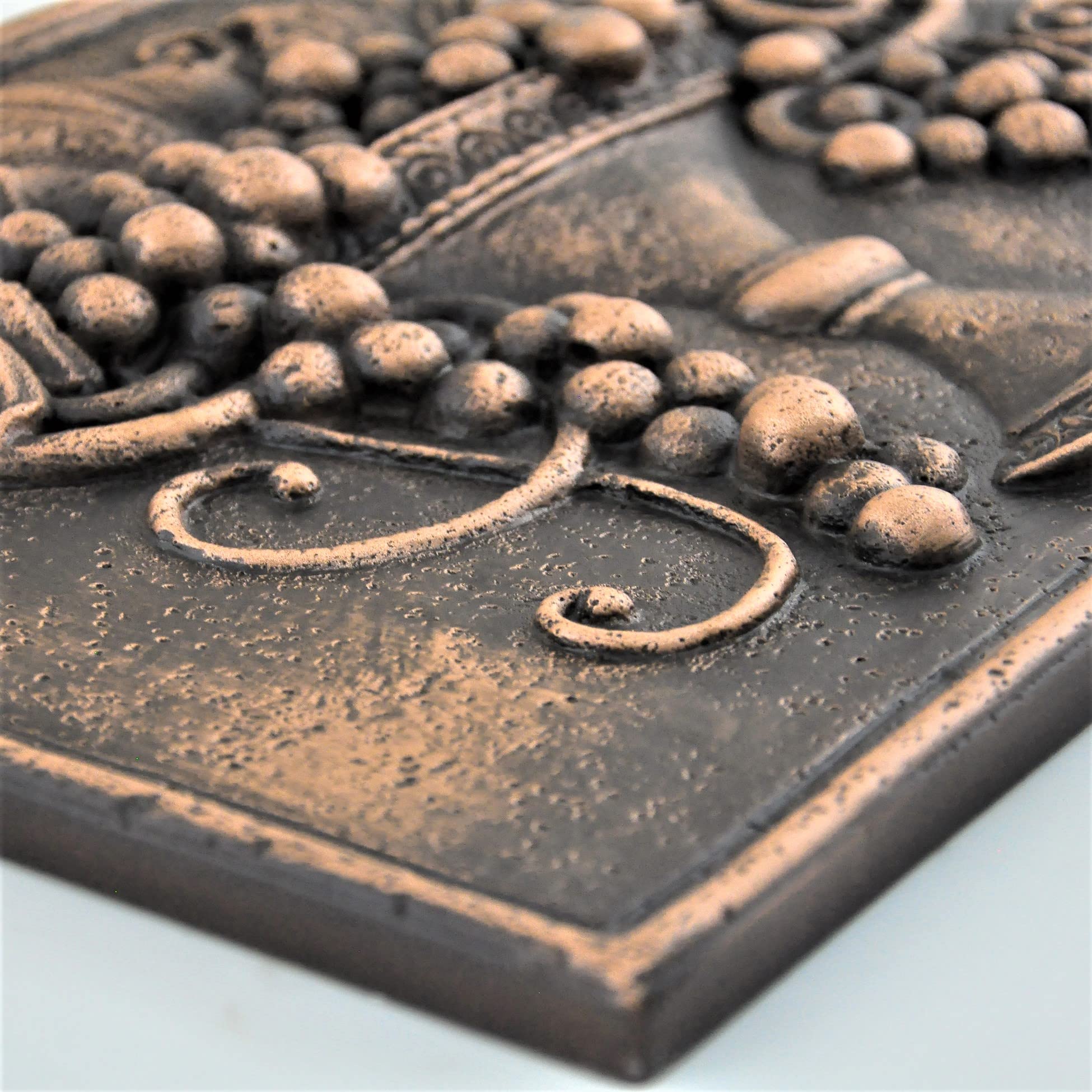 Handmade Oil Rubbed Bronze Matte Finish 12x16 Inch Metal Backsplash Tile - Decorative Mural Plaque for Kitchen Wall, Bathroom, or Living Room (1 Piece per Case)