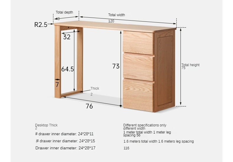 Solid Oak Wood Narrow Long Table with Storage Cabinet - Perfect for Small Spaces, Entryways & Home Offices