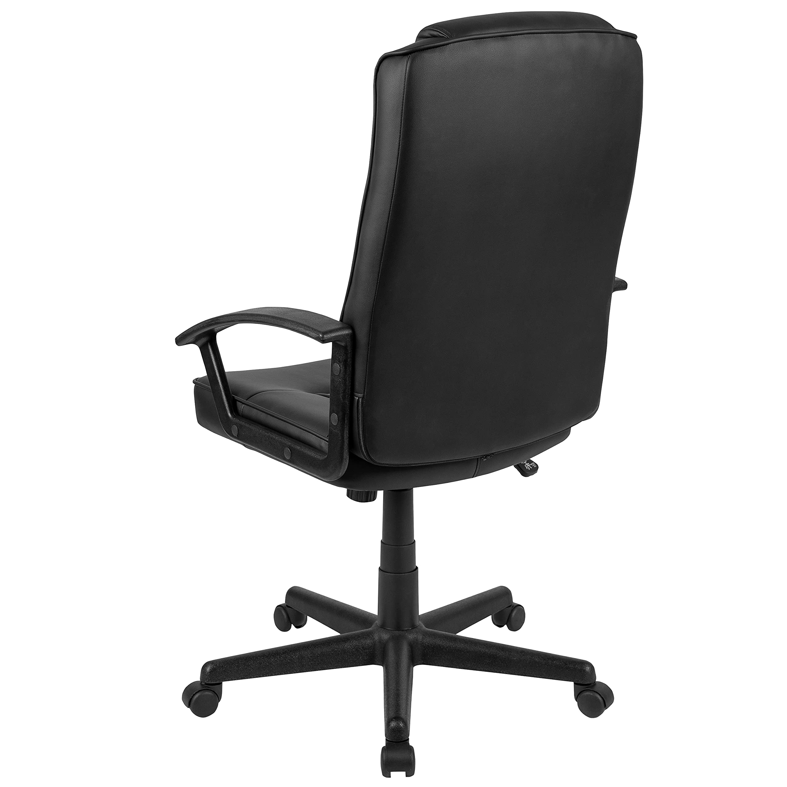 EMMA + OLIVER High Back Black LeatherSoft Task Chair with Arms - Ergonomic Office Desk Chair for Home & Work - Perfect for Long Hours Sitting, Computer Work & Gaming