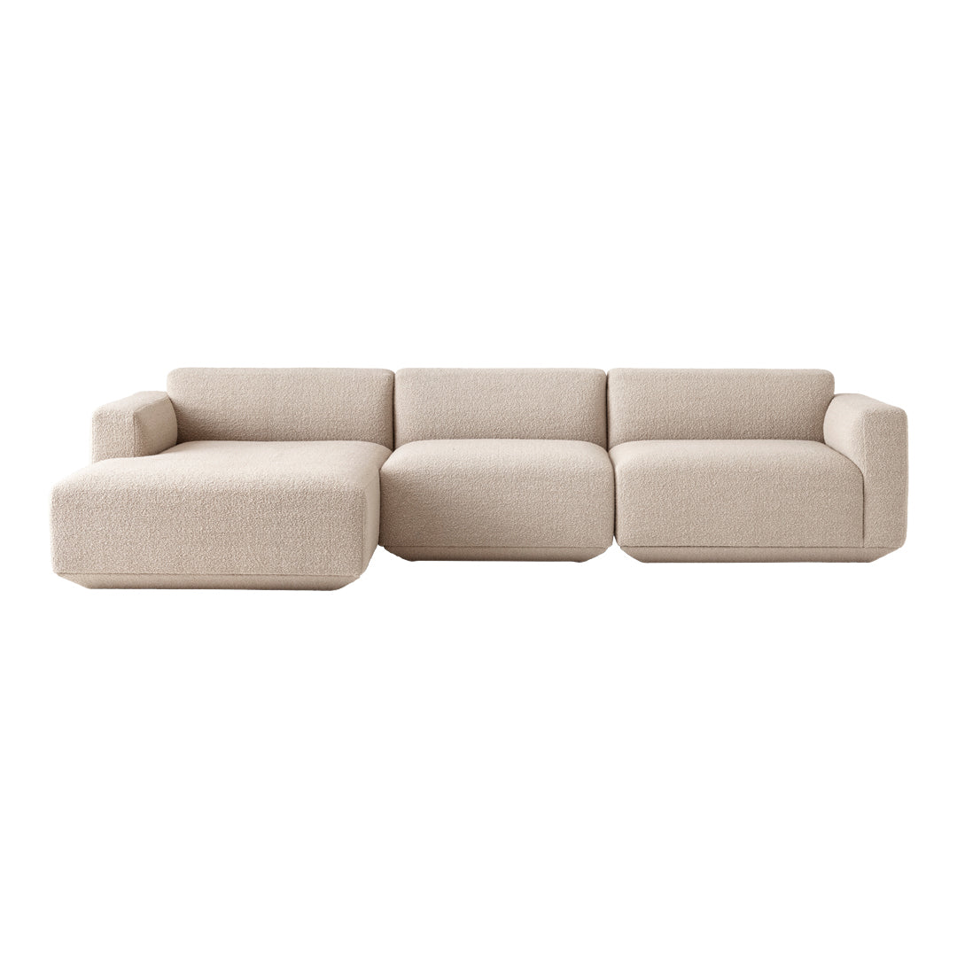 Develius Models E & F 3-Seater Sofa with Chaise Lounge - Modern Living Room Furniture for Small Spaces, Comfortable Sectional Couch for Apartments and Home Theater