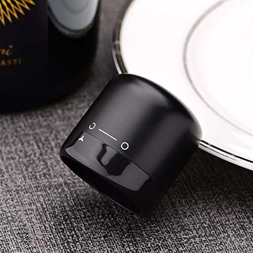 Premium Silicone Wine Stoppers Set of 2 - Airtight Seal for Liquor & Wine Bottles, Leak-Proof Design, Keep Beverages Fresh Longer - Perfect for Home Bars, Parties & Gifts (Black, 202201A)