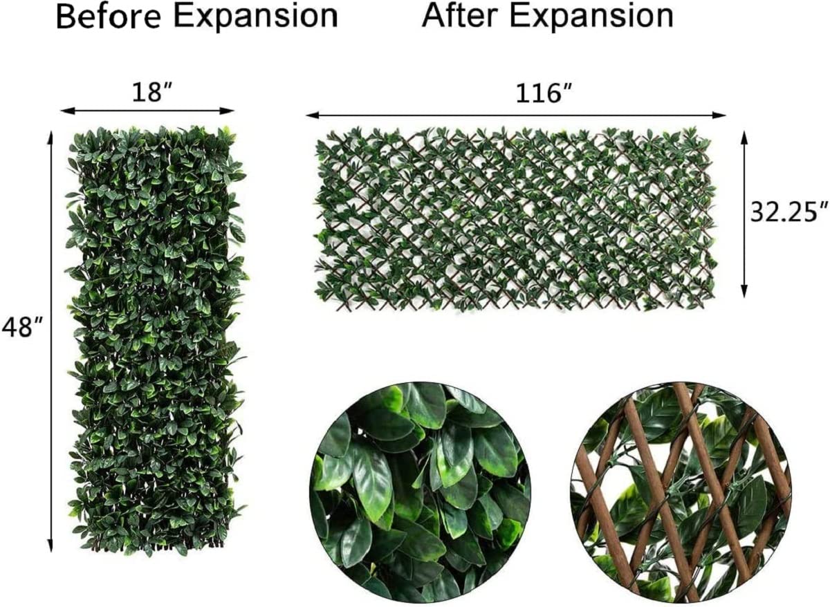DOEWORKS 4PCS Expandable Faux Ivy Privacy Fence Screen - Outdoor Balcony Patio Garden Backyard Decor, Natural Greenery Backdrop for Home, Wedding & Party Decorations