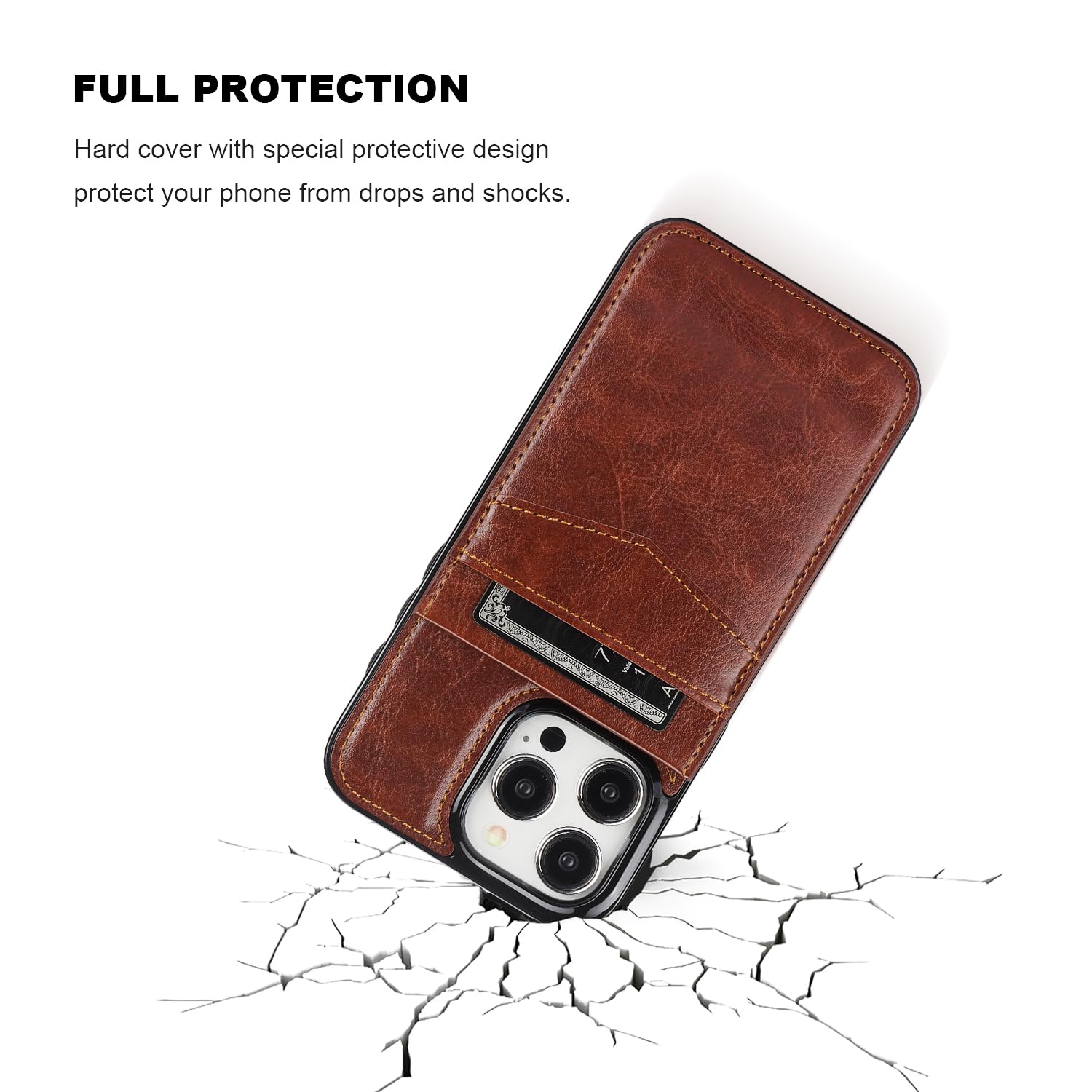 Premium Leather Magnetic Flip Wallet Case for iPhone 15 Pro Max (6.7