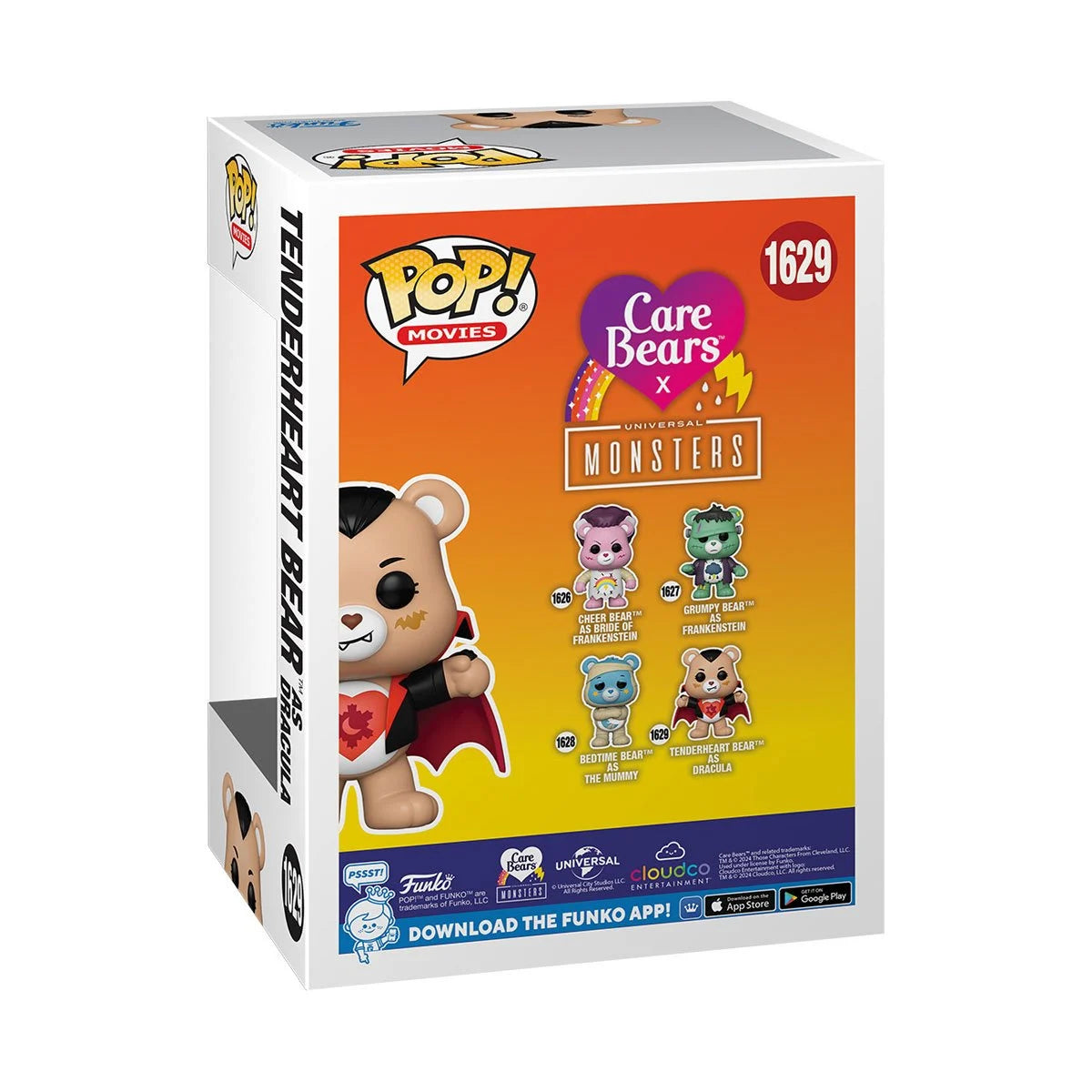 Care Bears x Universal Monsters Tenderheart Bear as Dracula Funko Pop! Vinyl Figure #1629 - Collectible Toy for Halloween Decor, Pop Culture Fans & Gift Ideas
