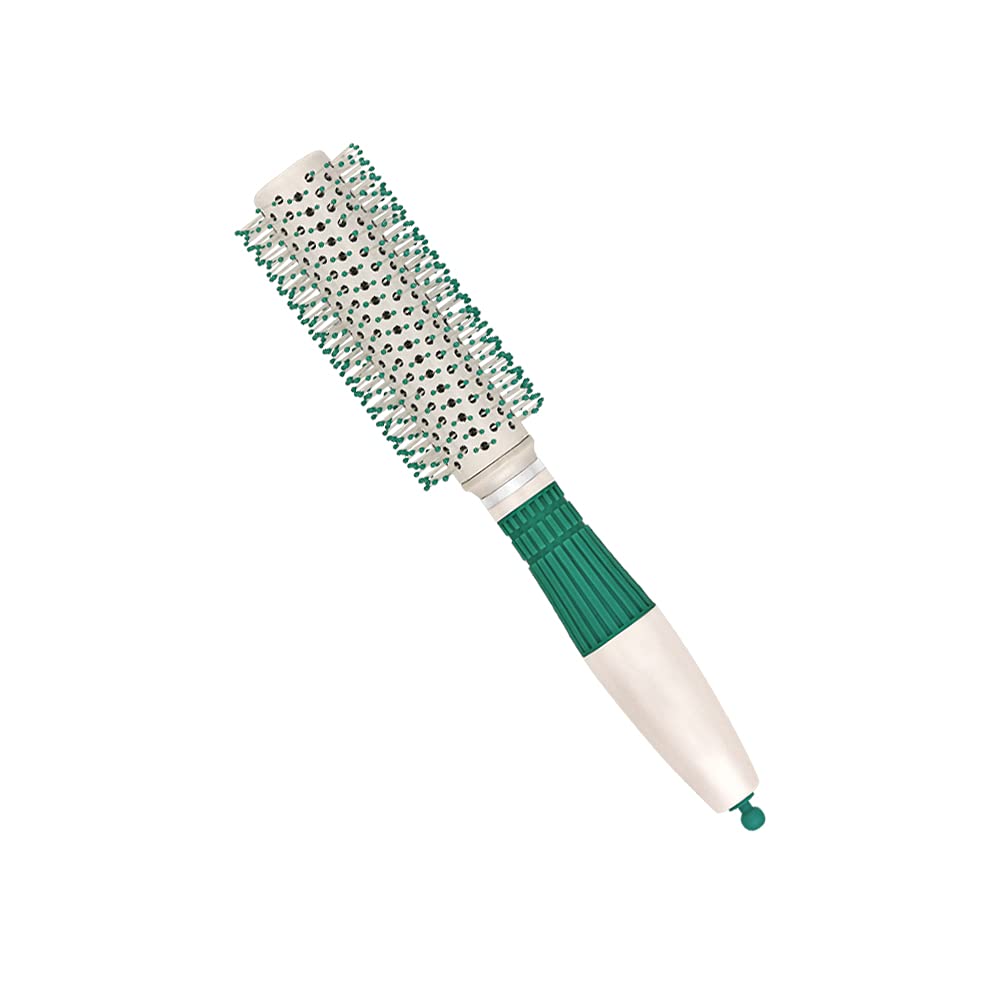 Kai Professional Radial Hair Brush for Women - Detangling & Styling Hair Brush with Soft Bristles (White & Green) - Perfect for Home, Salon & Travel Use