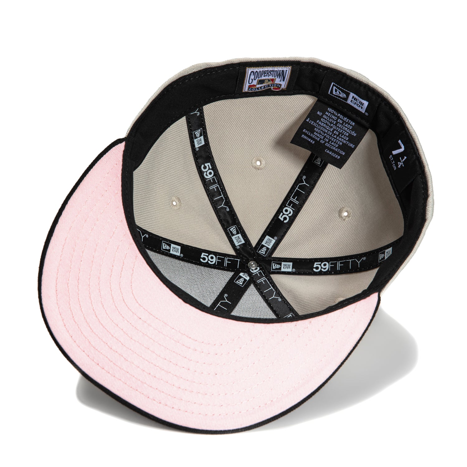 New Era 59Fifty Los Angeles Dodgers 50th Anniversary Patch Script Adjustable Baseball Cap - Stone, Black, Metallic Silver - Perfect for Baseball Games, Sports Events & Streetwear Fashion