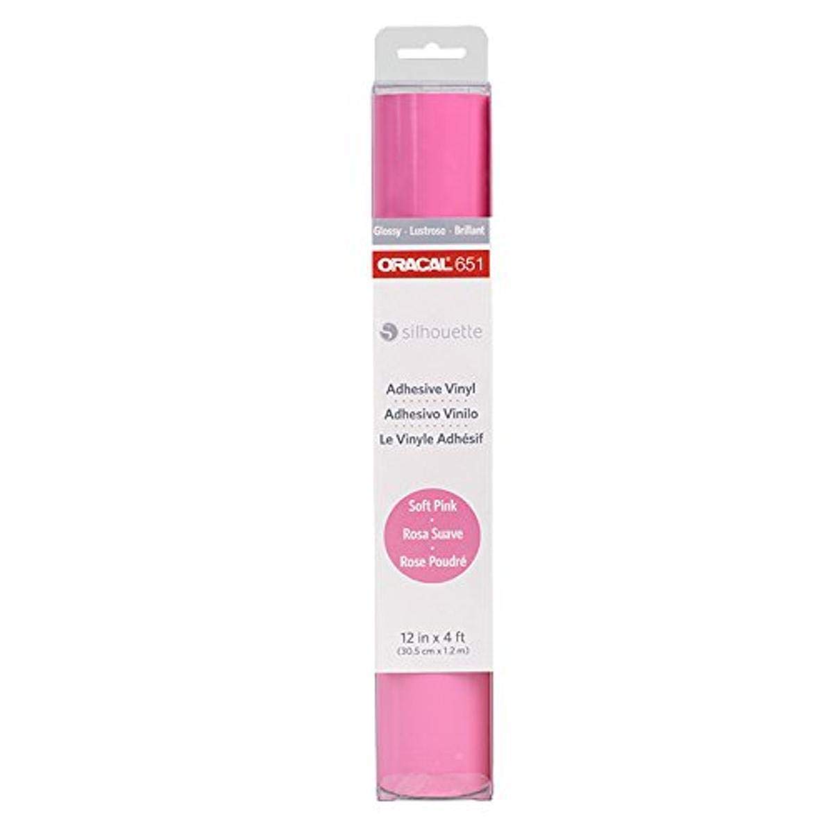 Silhouette America O12-GP-SPNK Oracal 651 Vinyl for Silhouette Cutting Machines - Soft Pink Premium Adhesive Vinyl for DIY Crafts, Home Decor, and Sign Making