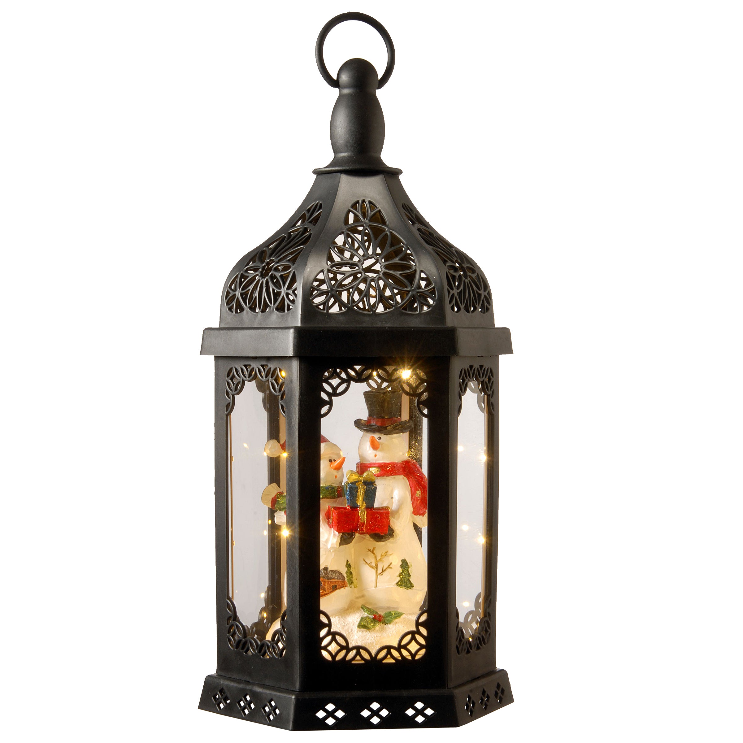 15 Inch LED Holiday Lantern with Timer - Outdoor/Indoor Christmas Decorations for Porch, Garden, and Party Decor
