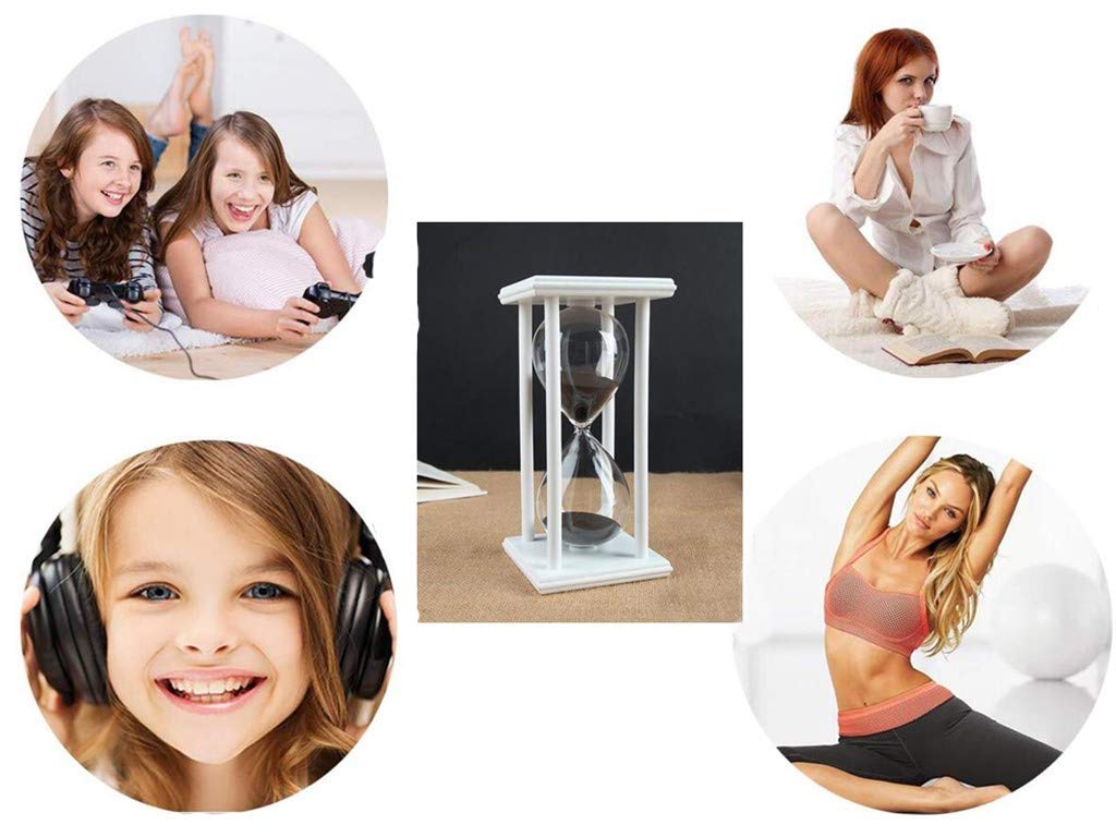 30 Minute Hourglass Sand Timer - Black Decorative Sandglass for Kitchen, Office, Living Room, Bedroom | Perfect for Cooking, Study, Games, Christmas & New Year Decor