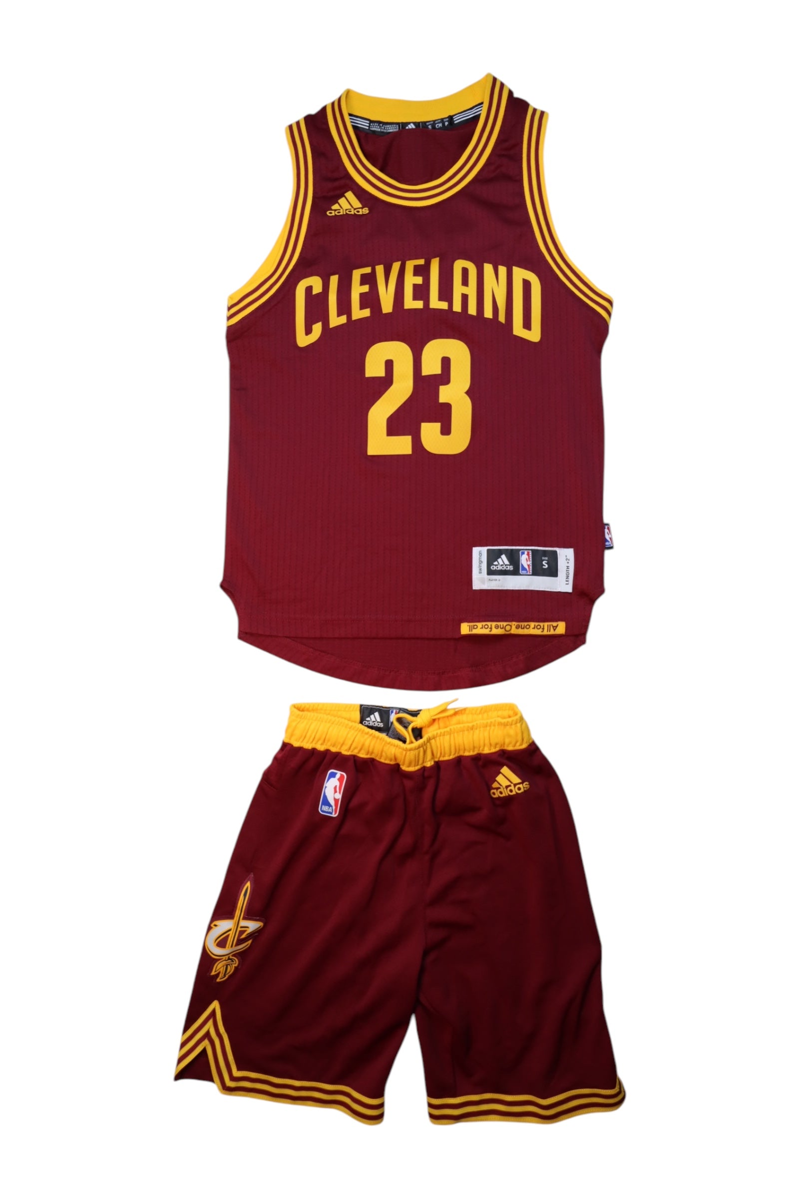 Adidas Cleveland Cavaliers NBA Basketball Jersey Set - Youth Size 8Y - Official Licensed Replica for Kids Sports Fans & Game Day Outfits