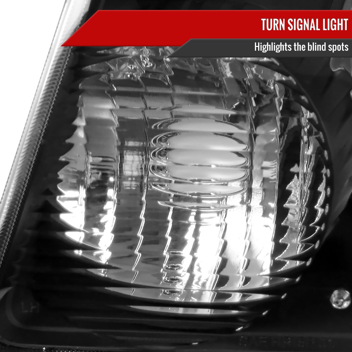 2001-2011 Ford Ranger Black Headlights & Corner Turn Signal Lights - Durable Replacement for Pickup Trucks - Perfect for Off-Roading & Night Driving