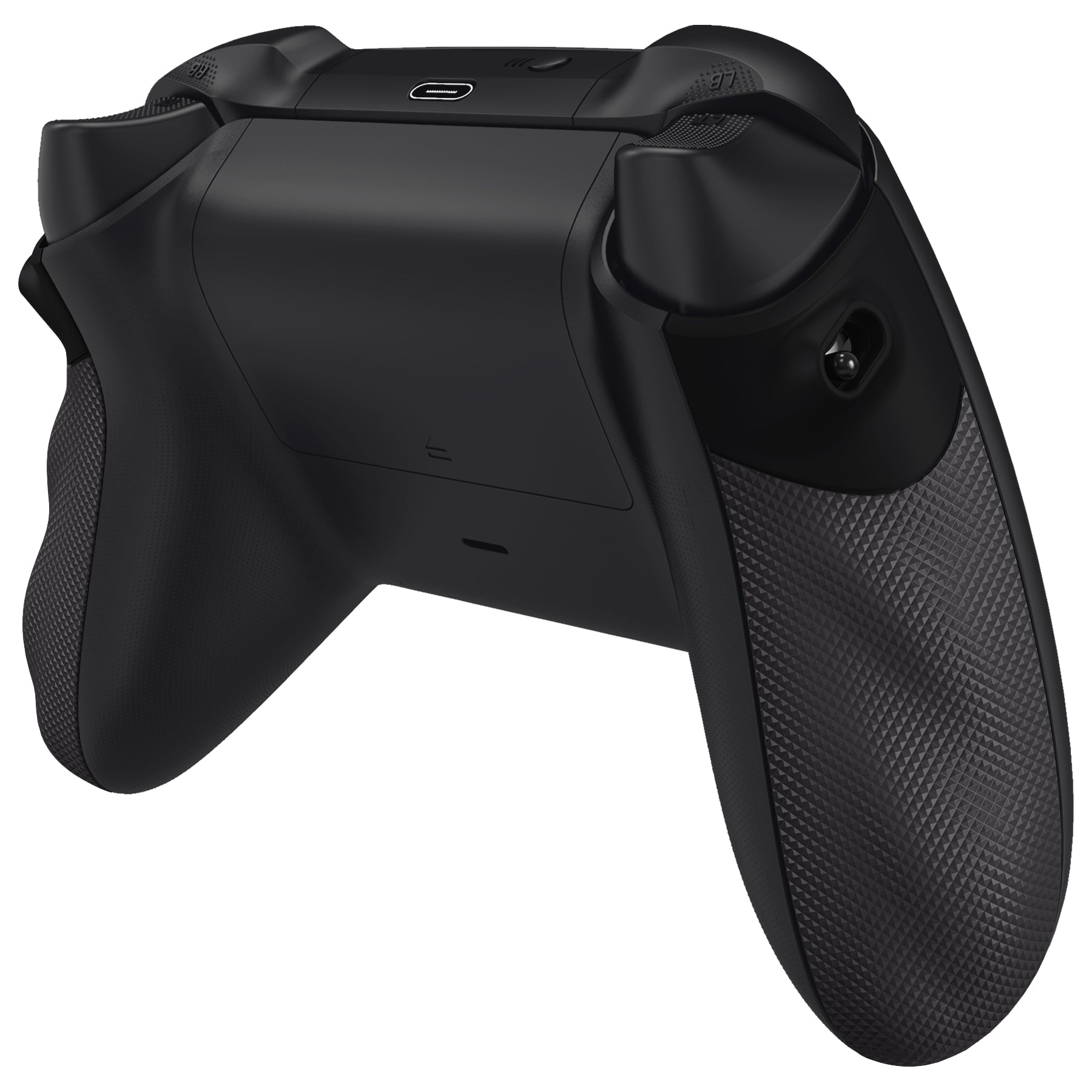 eXtremeRate Black FLEXOR Rubberized Side Grips & Trigger Stop Kit for Xbox Series X/S Controller - Anti-Slip Ergonomic Handle Grips with Diamond Texture (PX3Q3001) - Perfect for Competitive Gaming & Long Play Sessions