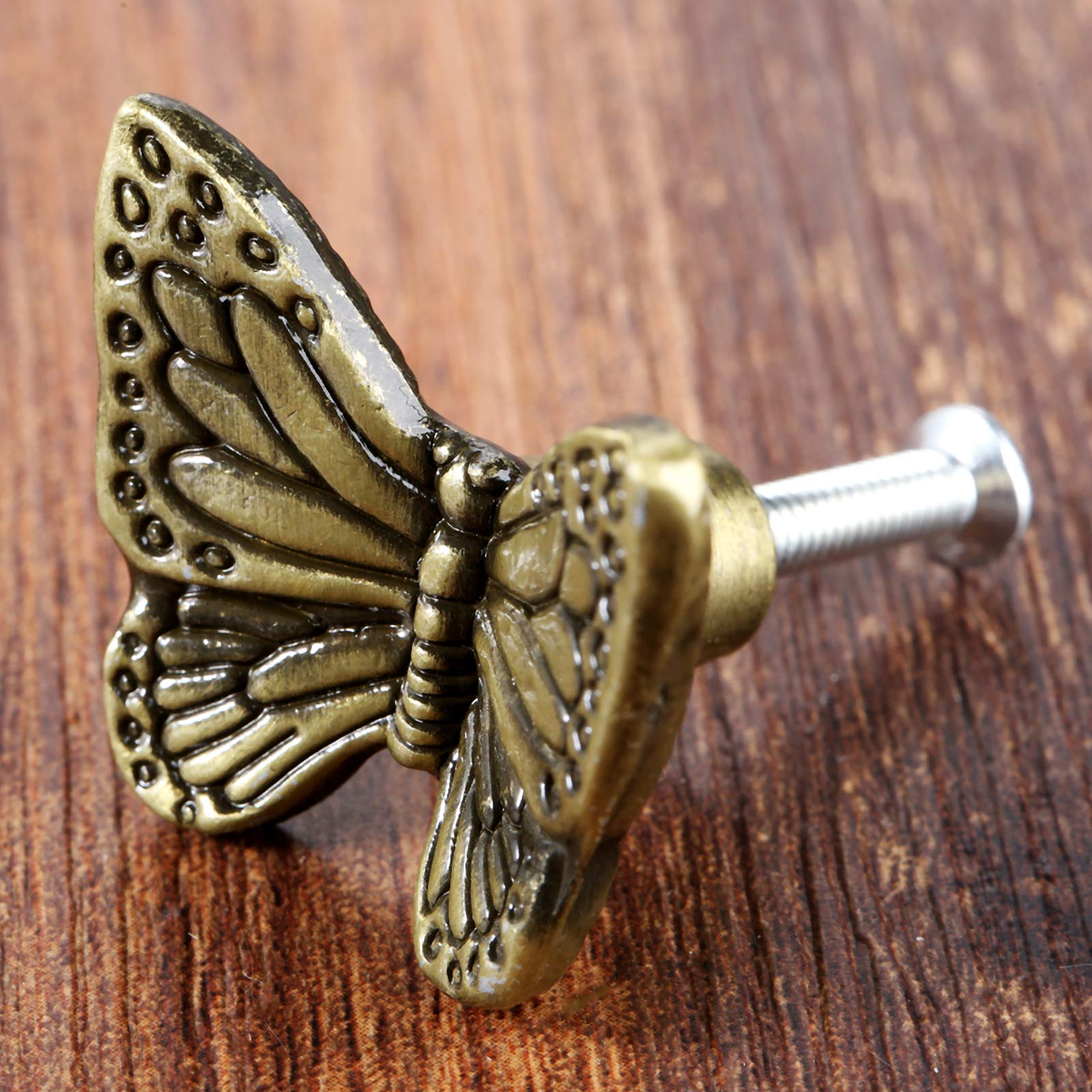 Dophee 20Pcs Butterfly Drawer Knobs - Antique Bronze Cabinet Handles for Wardrobe & Jewelry Box