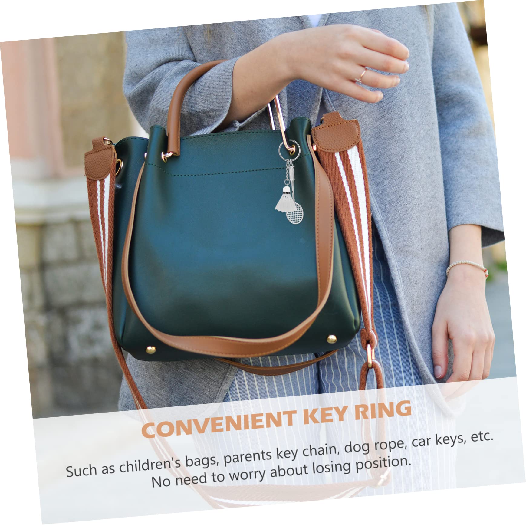 WOONEKY 2-Pack Badminton Keychain Set - Sports Style Mini Racket Pendant, Durable Iron Key Ring for Purse, Backpack, Wallet & Keys | Perfect Gift for Badminton Lovers & Sports Enthusiasts