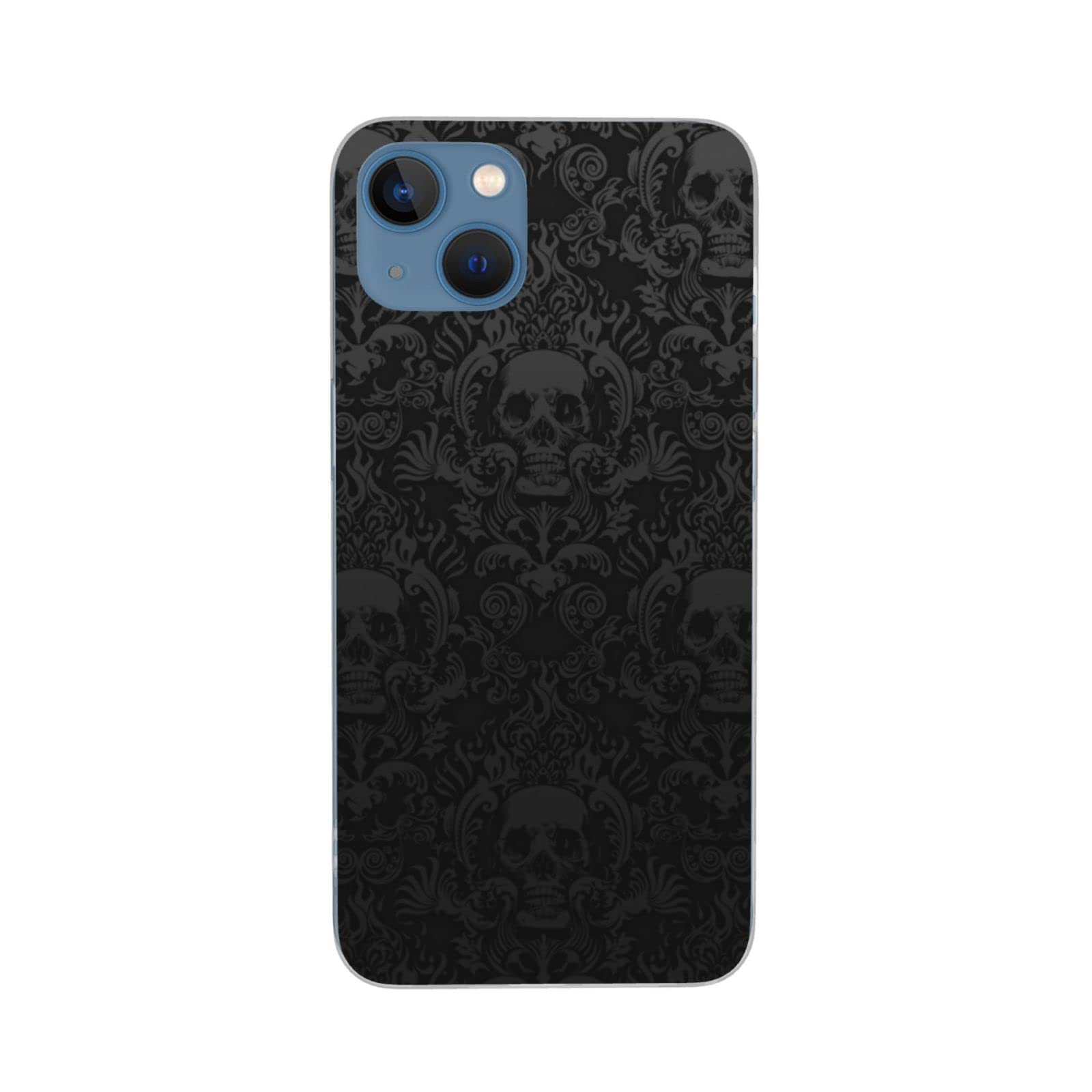 Gothic Skull Design Shockproof Phone Case for iPhone 13 (6.1 Inch) & iPhone 13 Mini (5.4 Inch) - Anti-Scratch Protective Cover with Secure Fit | Perfect for Halloween, Gothic Fashion & Alternative Lifestyle Enthusiasts