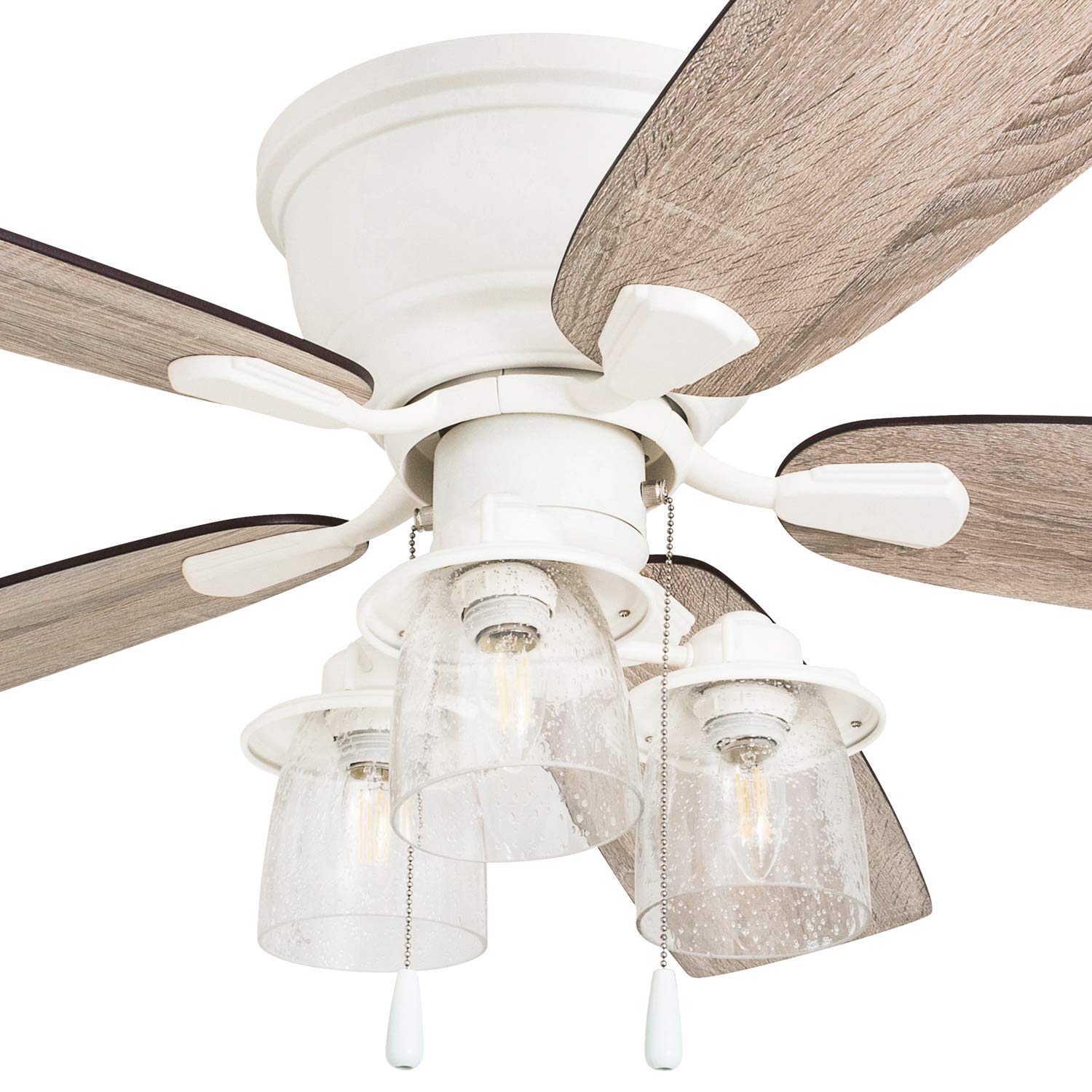 Prominence Home 51151-01 Belgrave 52-Inch White Ceiling Fan with Light - Perfect for Living Room, Bedroom & Outdoor Patio Cooling