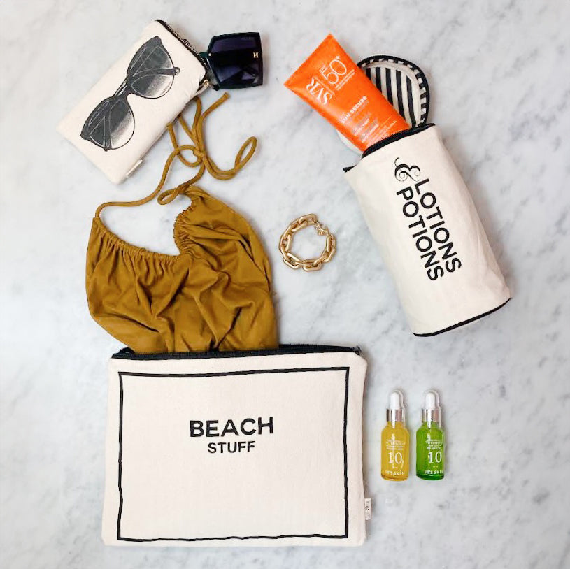 Stylish 3-Pack Cream Beach Essentials - Perfect for Summer Vacations, Pool Parties & Tropical Getaways