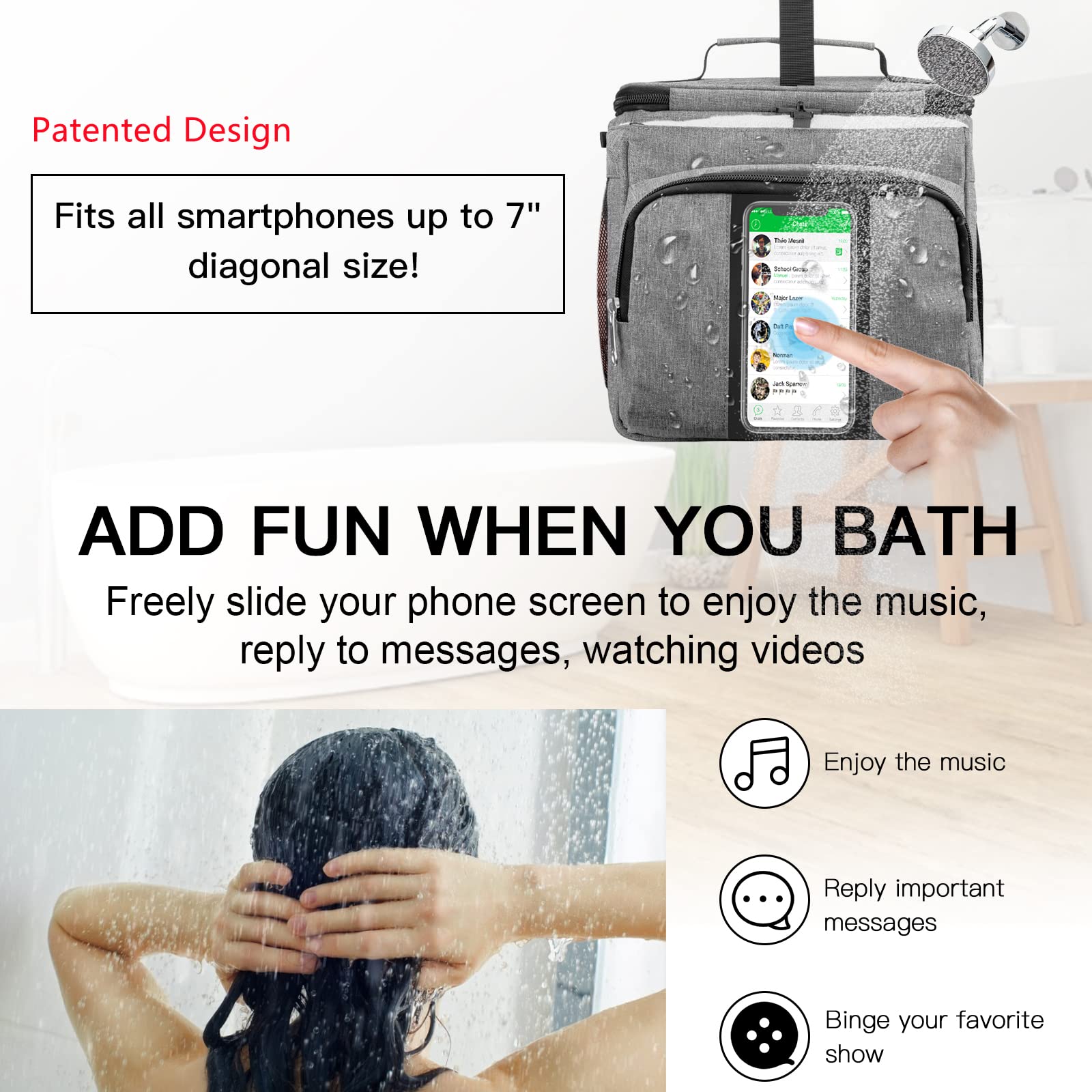Bukere Portable Shower Caddy - Waterproof Hanging Toiletry Bag for College Dorm, Travel, Gym & Camp | Compact Shower Organizer with Multiple Pockets | Perfect for Students, Outdoor Adventures & Daily Use