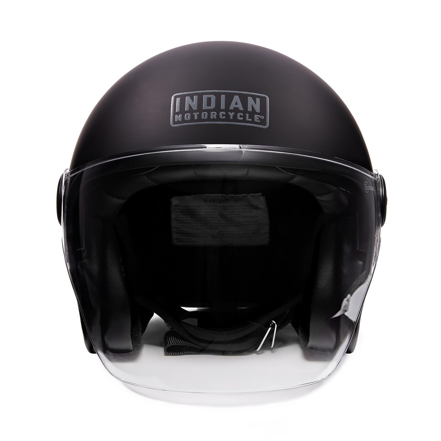 Indian Motorcycle Unisex Matte Jet Helmet - DOT Approved Full Face Motorcycle Helmet for Men & Women, Black - Perfect for Cruiser, Touring & Street Riding