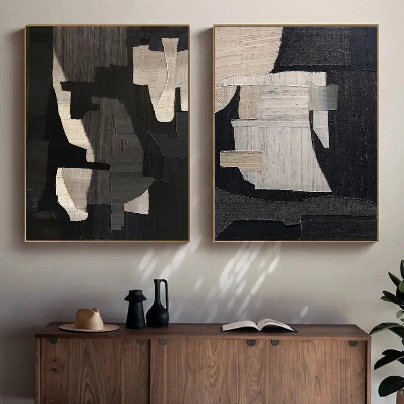 Abstract Tranquility Wall Art Set of 2 - Modern Minimalist Canvas Prints for Home & Office Decor - Perfect for Living Room, Bedroom or Meditation Space