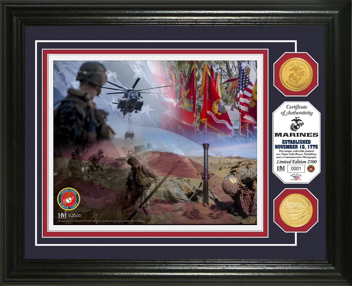Authentic United States Marines Bronze Coin - Collectible Military Photo Mint | Perfect for Veterans, Collectors & Patriotic Displays