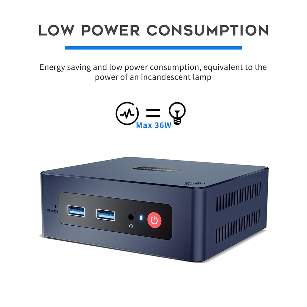 Beelink Mini S Mini PC Windows 11 Pro - Intel 11th Gen N5095 Processor (Up to 2.9GHz) - 8GB DDR4 RAM 256GB SSD - Compact Desktop Computer with 4K Dual HDMI, WiFi 5, Bluetooth 4.0, Gigabit Ethernet & 4x USB 3.0 - Perfect for Home Office, Digital Signage & Entertainment Center