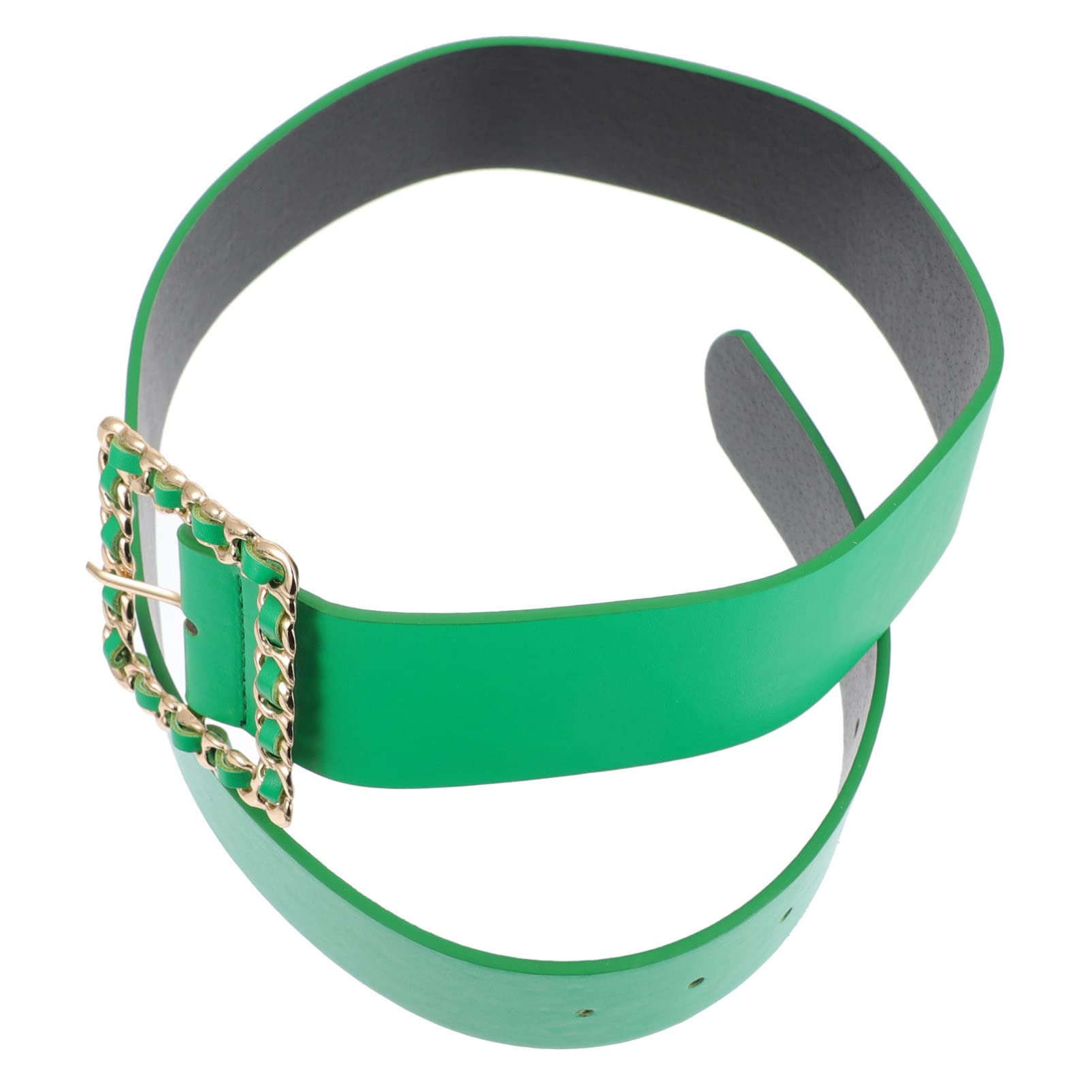 Amosfun St. Patrick's Day Belt for Women - Green PU Leather Waist Belt | Irish Costume Accessories & Party Supplies | Perfect for St. Patrick's Day Celebrations, Parades, and Themed Events