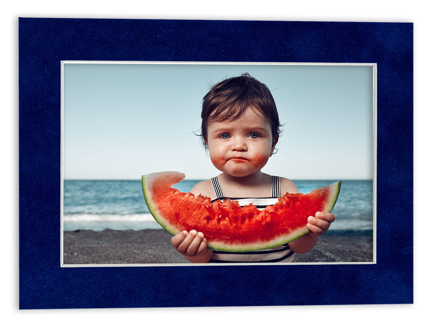 20x27 Acid-Free Brooke Blue Suede Precut Matboard - Bevel Cut for 16x23 Photos with Backing Board | 4-Ply Thickness | Includes Crystal Clear Self-Seal Photo Mat Bag | Perfect for Picture Framing, Art Displays, and Professional Photography Presentations