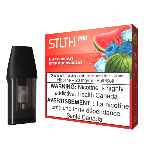 Blue Razz Melon Ice STLTH PRO Pods 4mL - Refillable Vape Pods for Smooth & Flavorful Vaping Experience - Perfect for On-the-Go Use & Social Settings