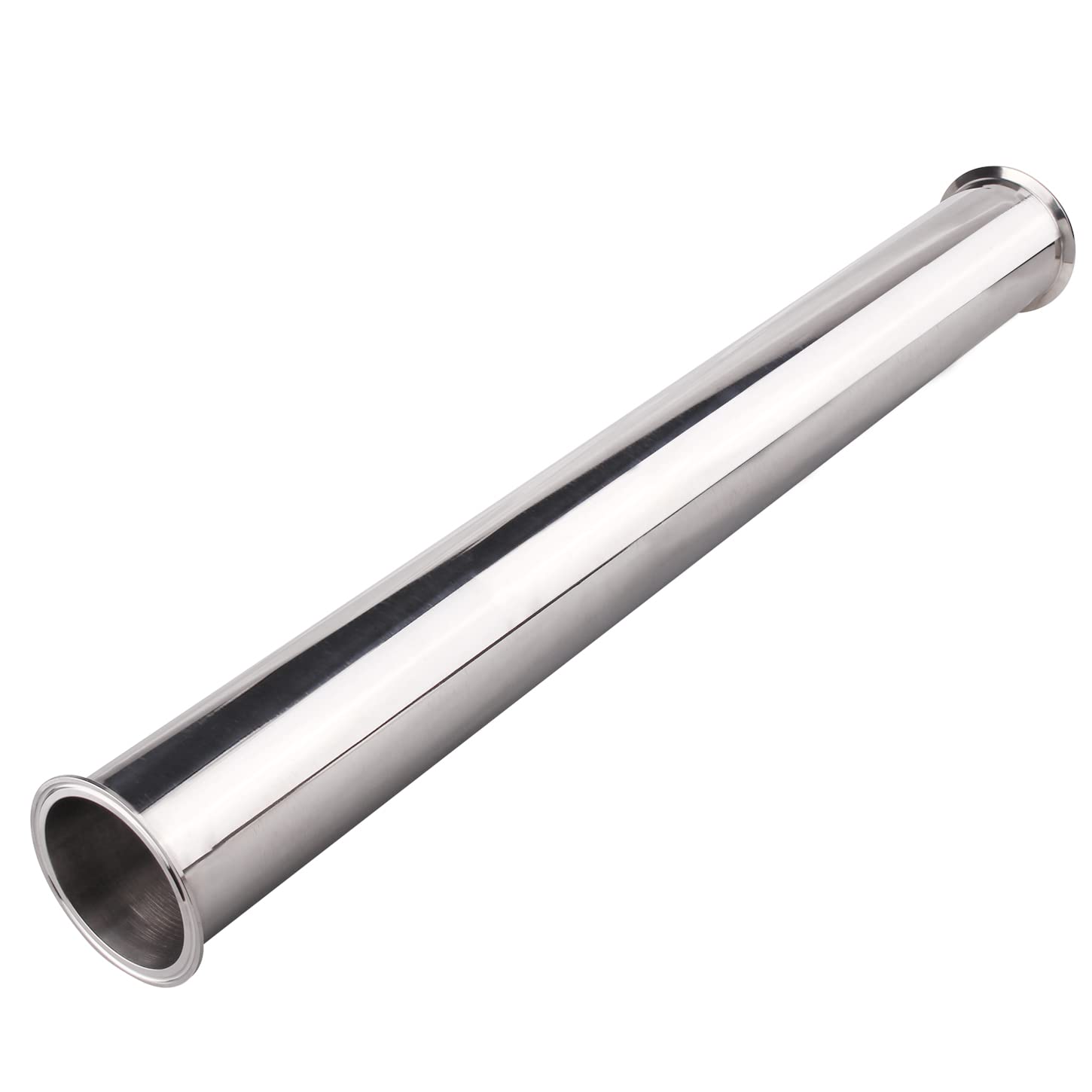 304 Stainless Steel Sanitary Spool Tube with Tri Clamp Ends - 4 Inch Flange, 36 Inch (915mm) Seamless Round Tubing for Food, Beverage & Pharmaceutical Industry Applications