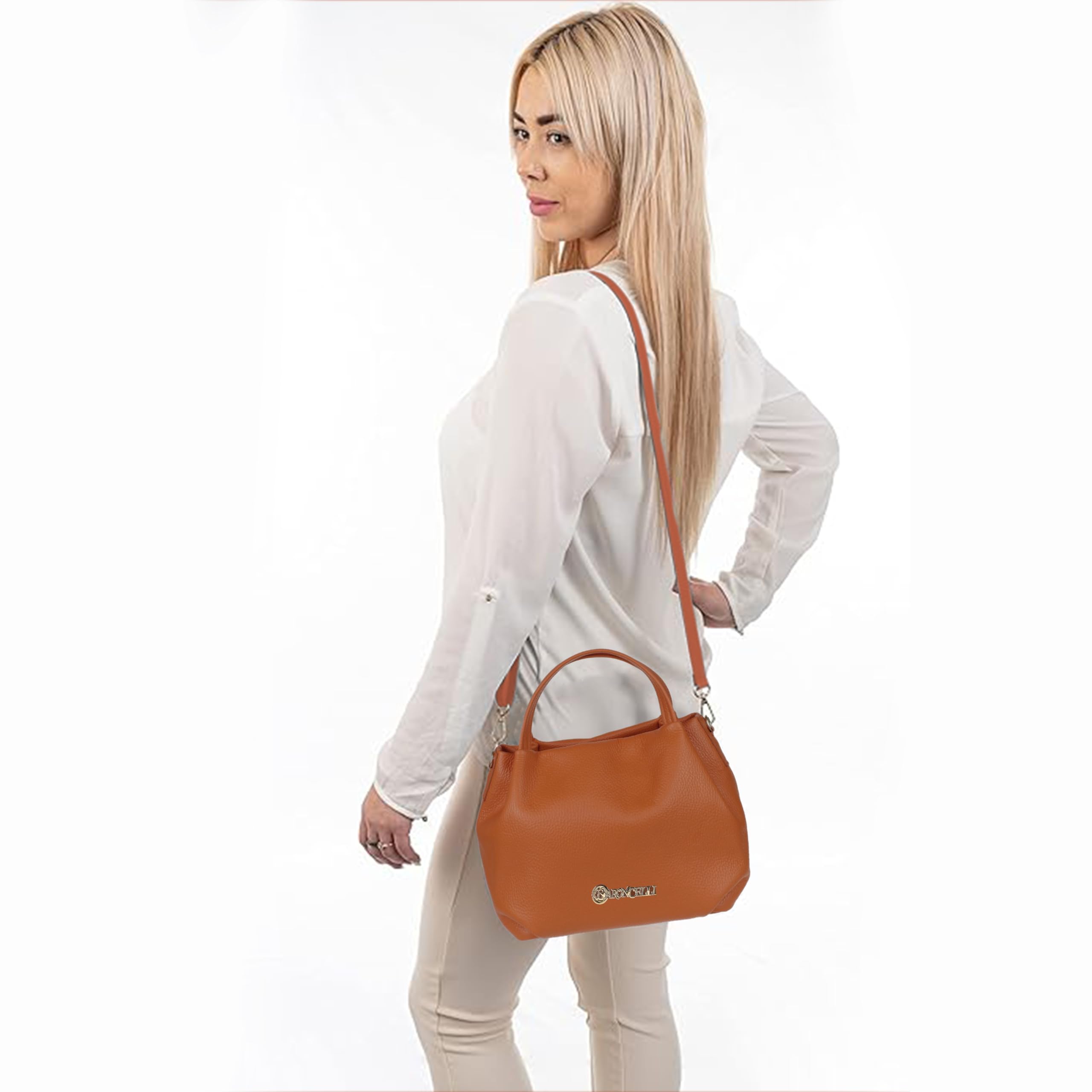 Baroncelli Genuine Italian Leather Purse for Women - Soft Medium Shoulder Crossbody Bag Handmade in Italy | Perfect for Work, Travel & Everyday Use