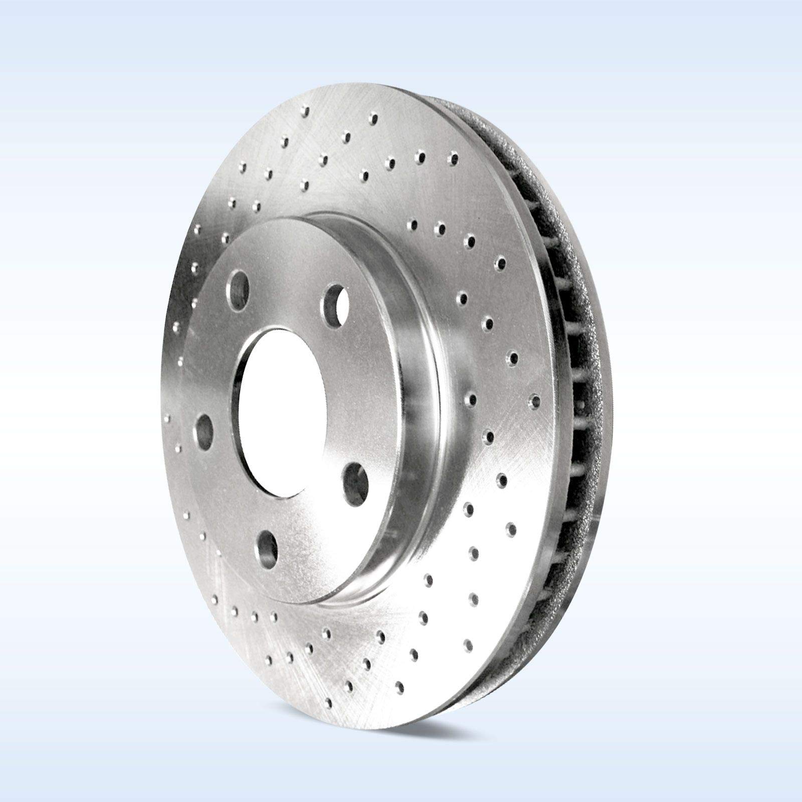 PowerSport Front Brake Kit for 2013-2018 Cadillac ATS - Semi-Metallic Brake Pads & Rotors Set | High-Performance Braking System | Perfect for Daily Commuting, City Driving & Highway Safety