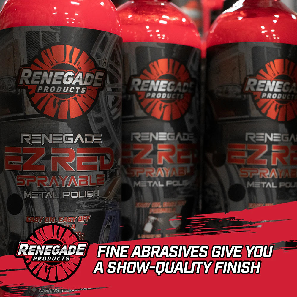 EZ Red Sprayable Metal Polish - Fast & Easy Metal Cleaner for Cars, Motorcycles & Household Items - Restores Shine & Protects Surfaces - Perfect for Auto Detailing, DIY Projects & Home Maintenance