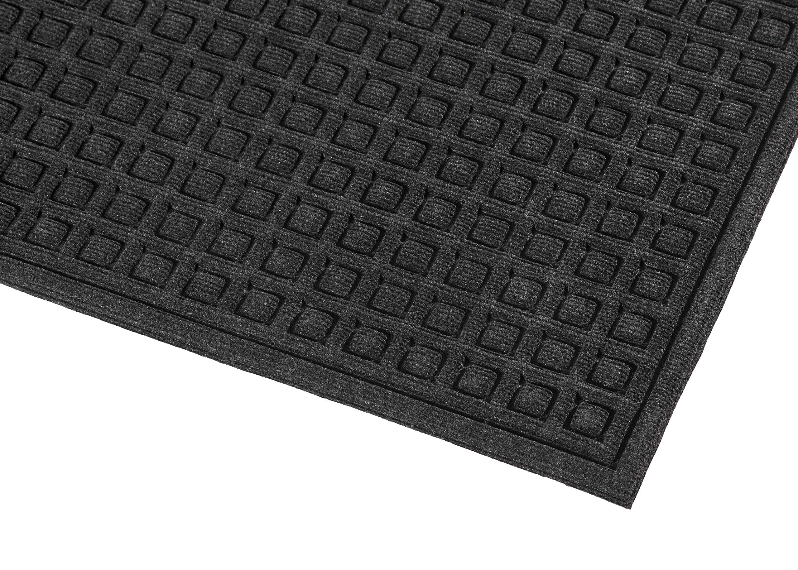 Notrax 152 Waffle CTE™ Entrance Mat 4' x 6' Charcoal - Heavy Duty Anti-Fatigue Doormat for Home, Office & Commercial Use - Water Absorbent, Durable & Easy to Clean Floor Mat for High Traffic Areas